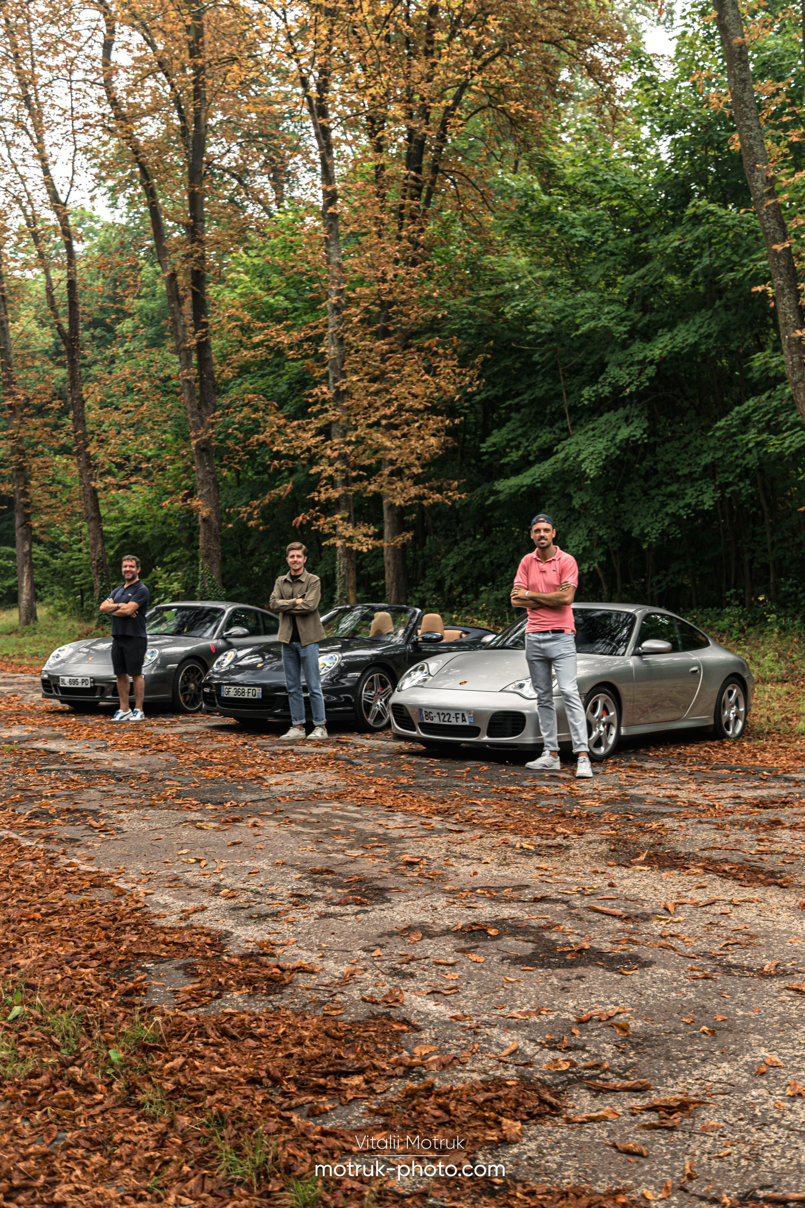 3 Porsches. Photographe de voitures à Paris — Vitalii Motruk