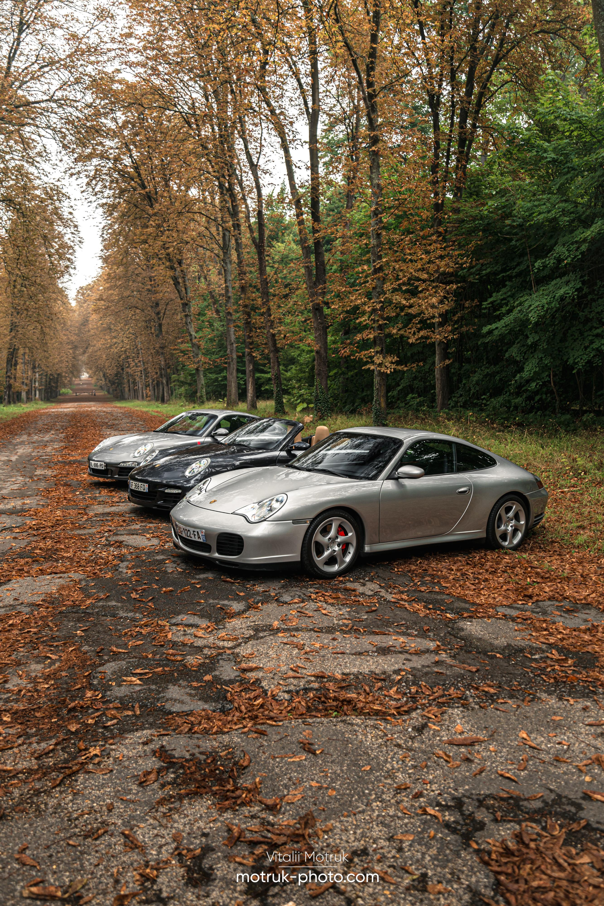 3 Porsches. Photographe de voitures à Paris — Vitalii Motruk