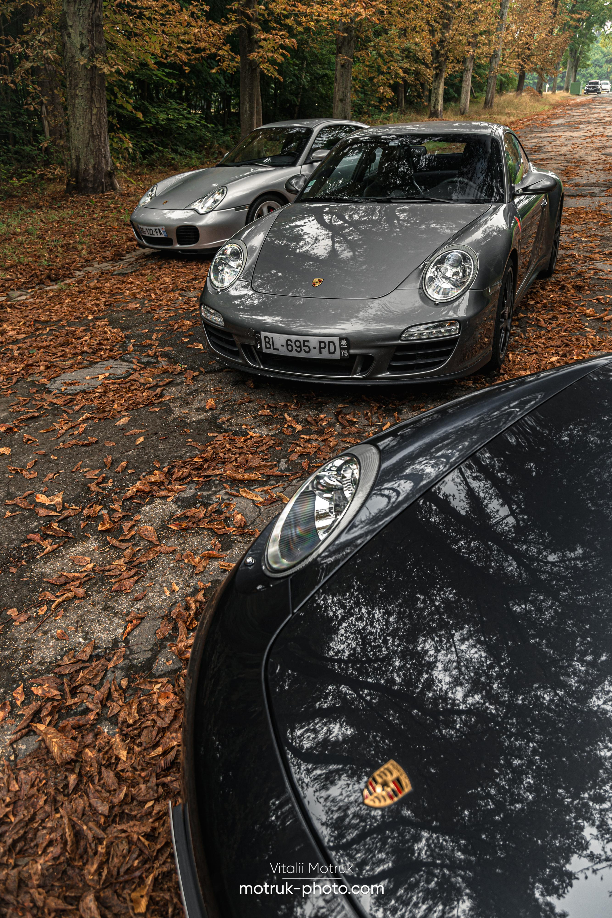 3 Porsches. Photographe de voitures à Paris — Vitalii Motruk