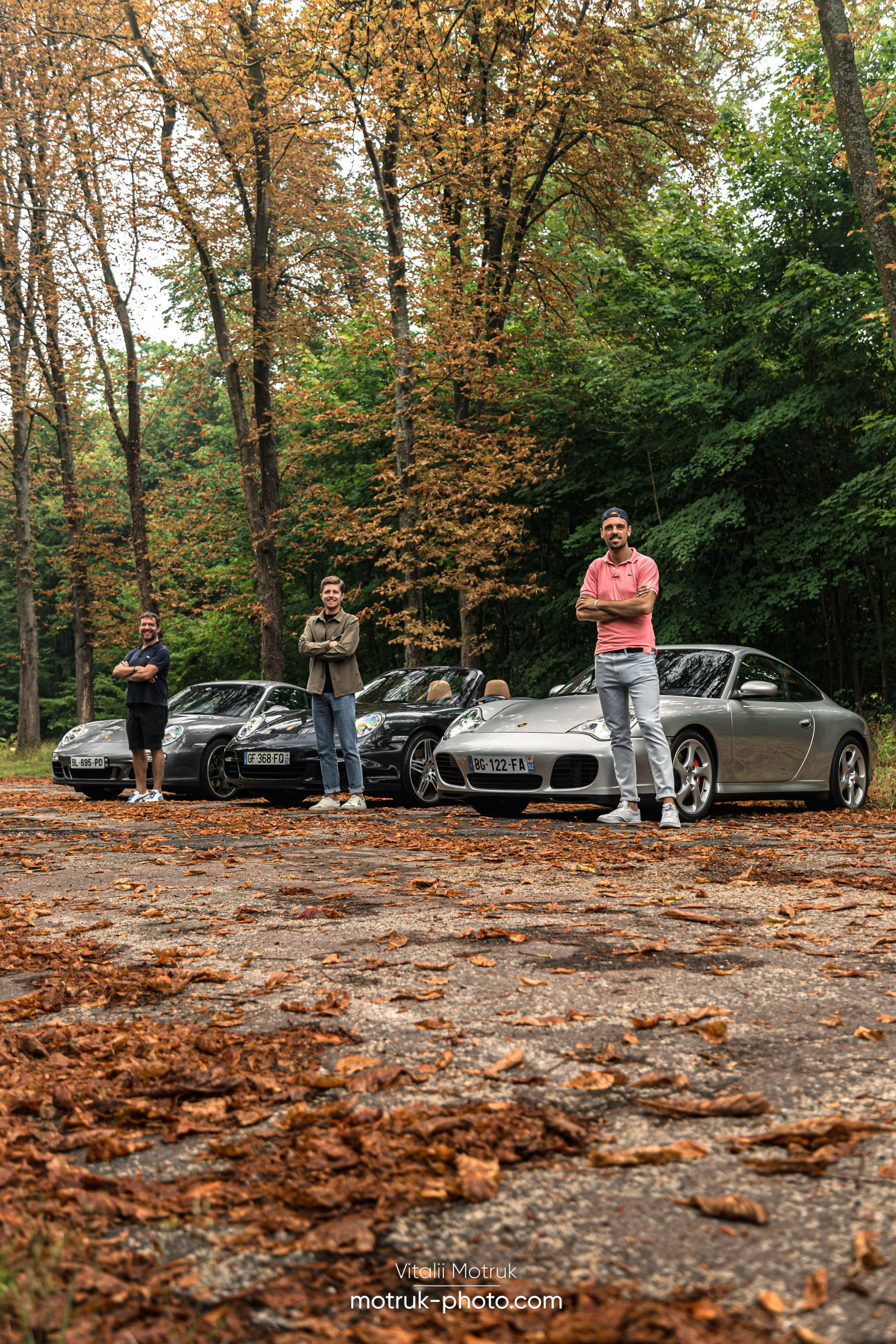 3 Porsches. Photographe de voitures à Paris — Vitalii Motruk