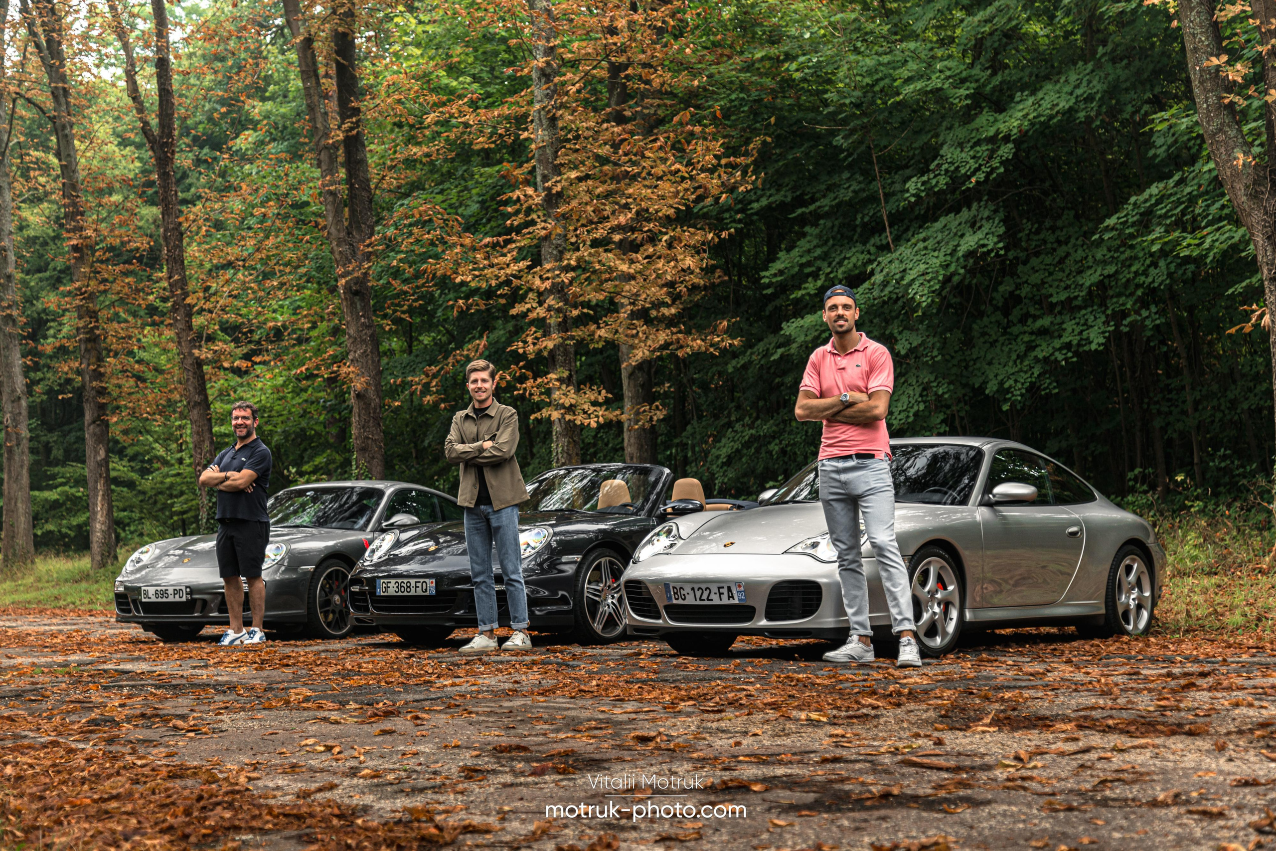 3 Porsches. Photographe de voitures à Paris — Vitalii Motruk