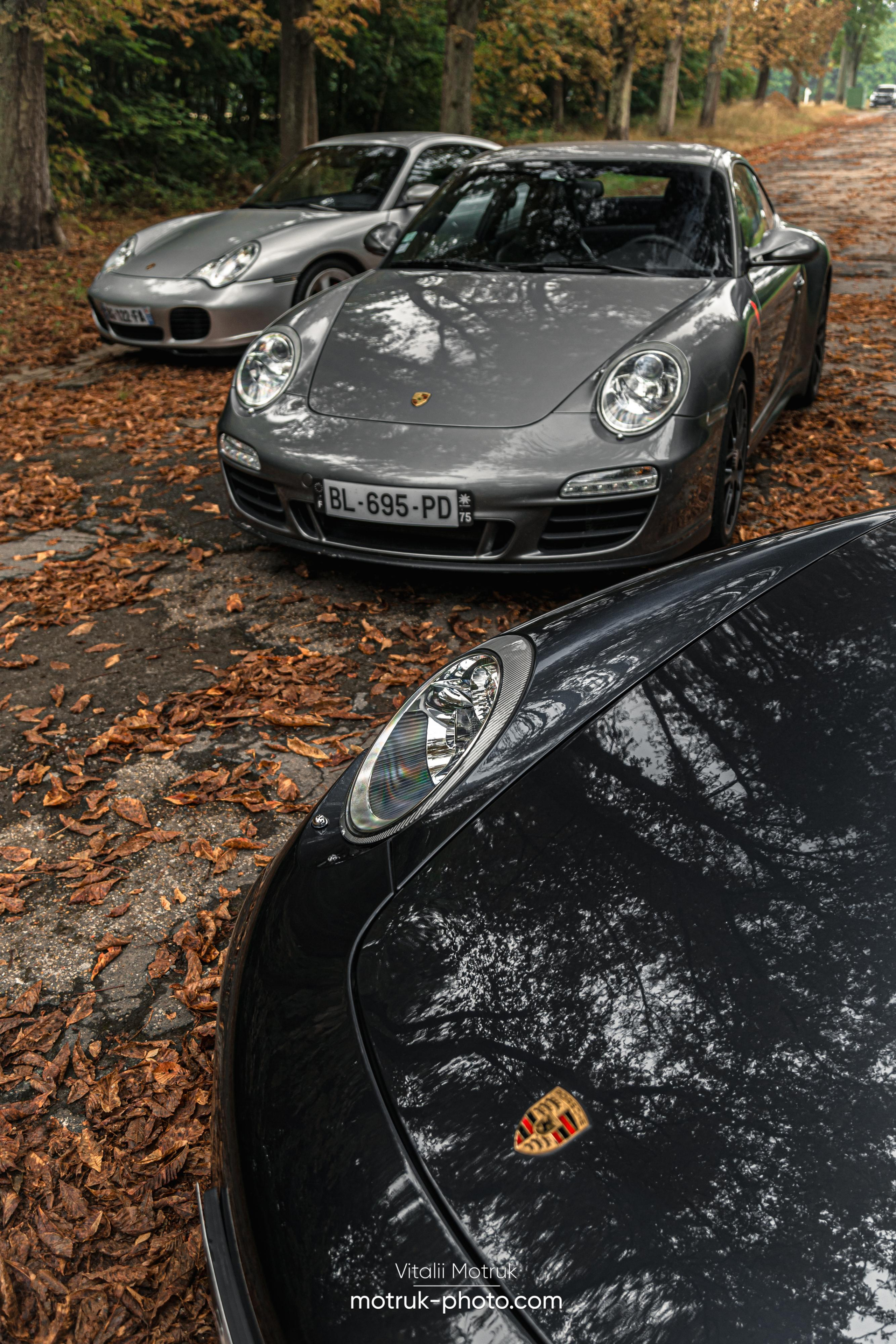 3 Porsches. Photographe de voitures à Paris — Vitalii Motruk