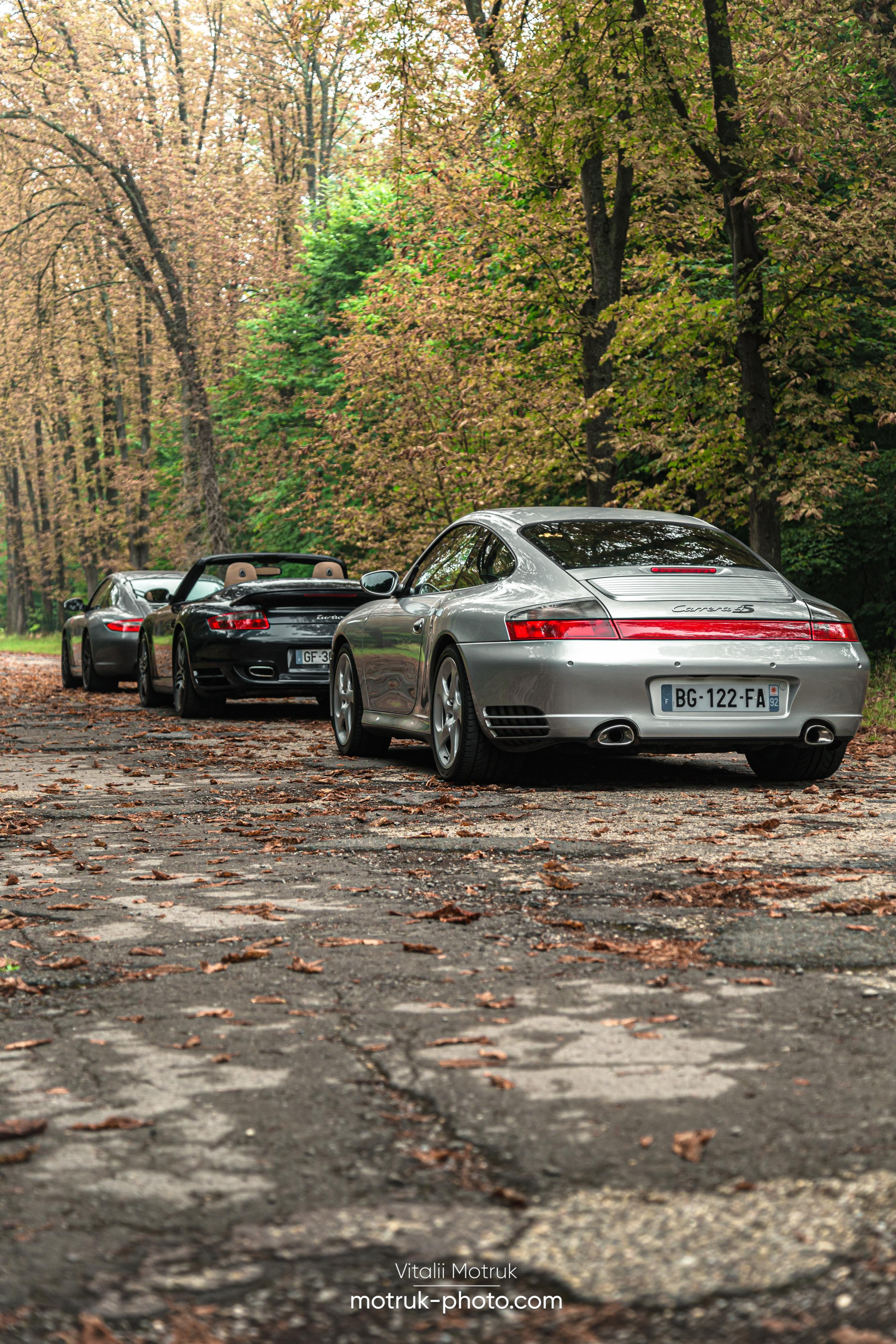 3 Porsches. Photographe de voitures à Paris — Vitalii Motruk