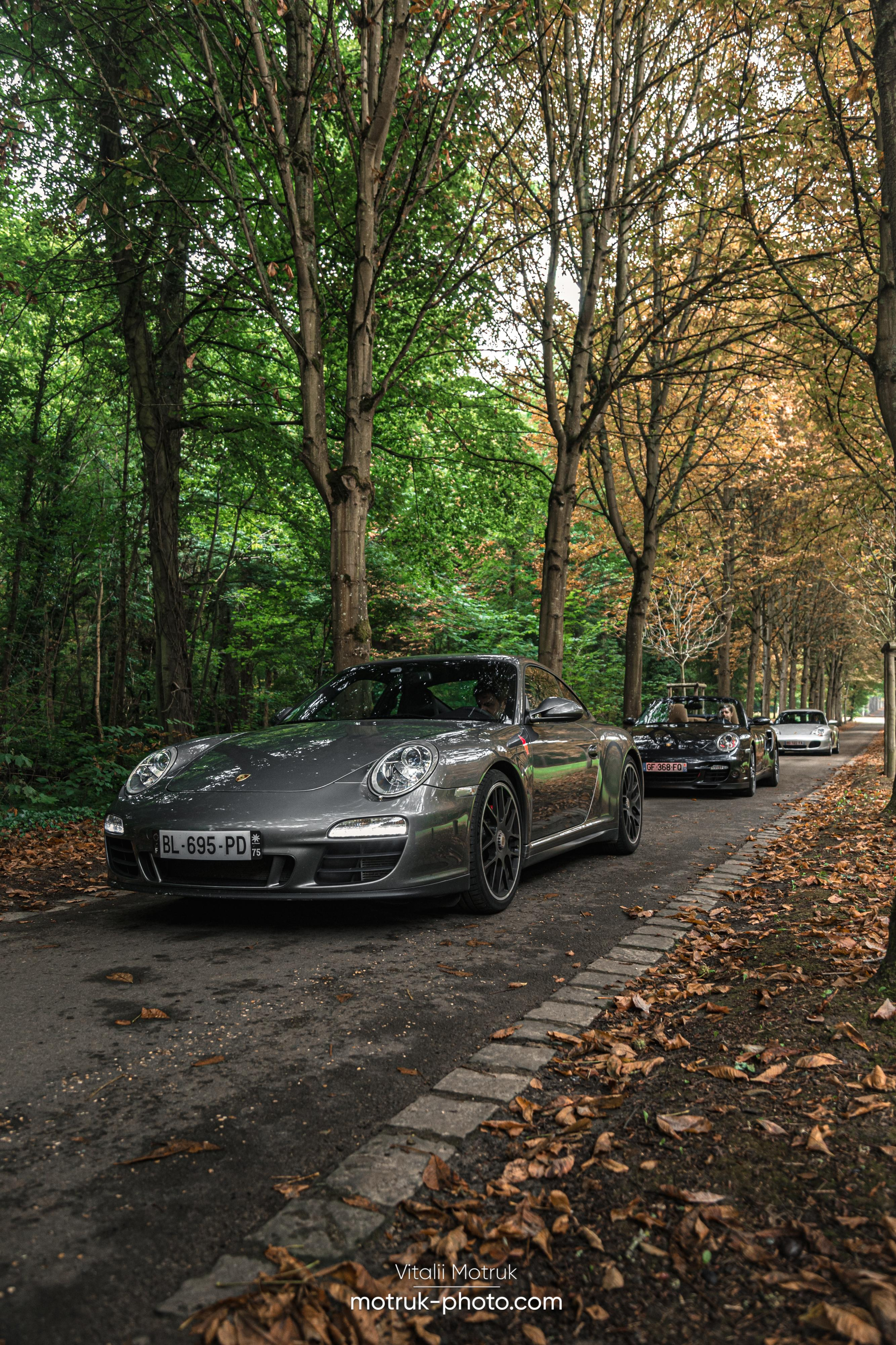 3 Porsches. Photographe de voitures à Paris — Vitalii Motruk