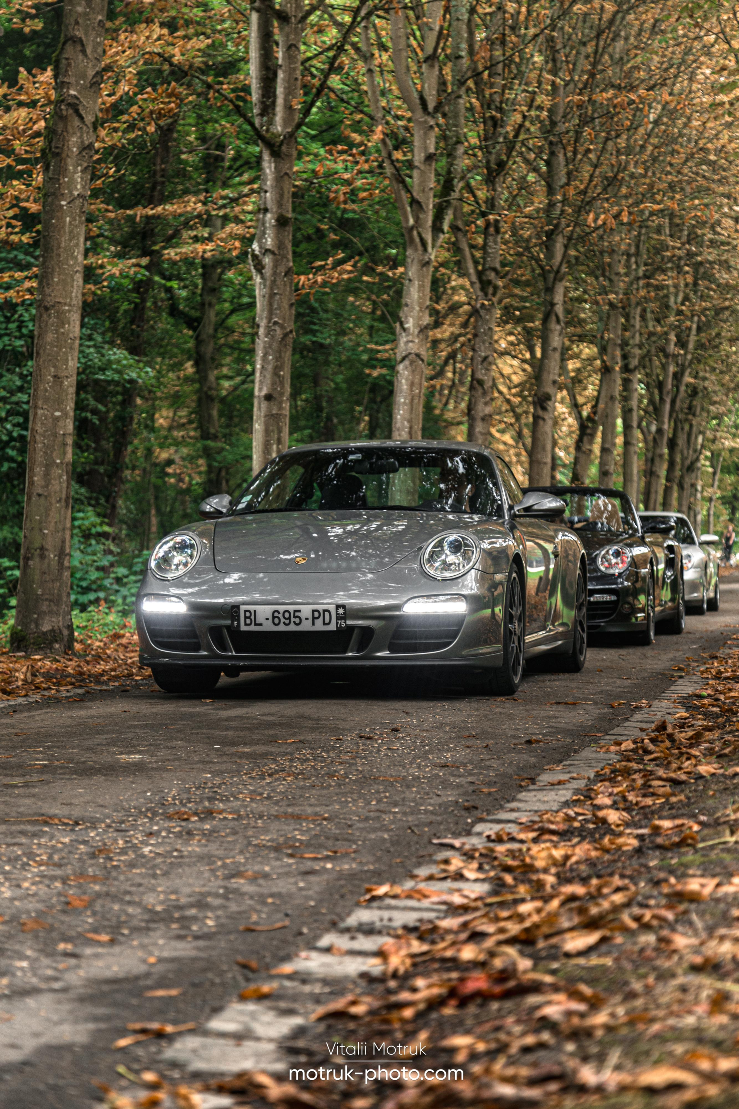 3 Porsches. Photographe de voitures à Paris — Vitalii Motruk