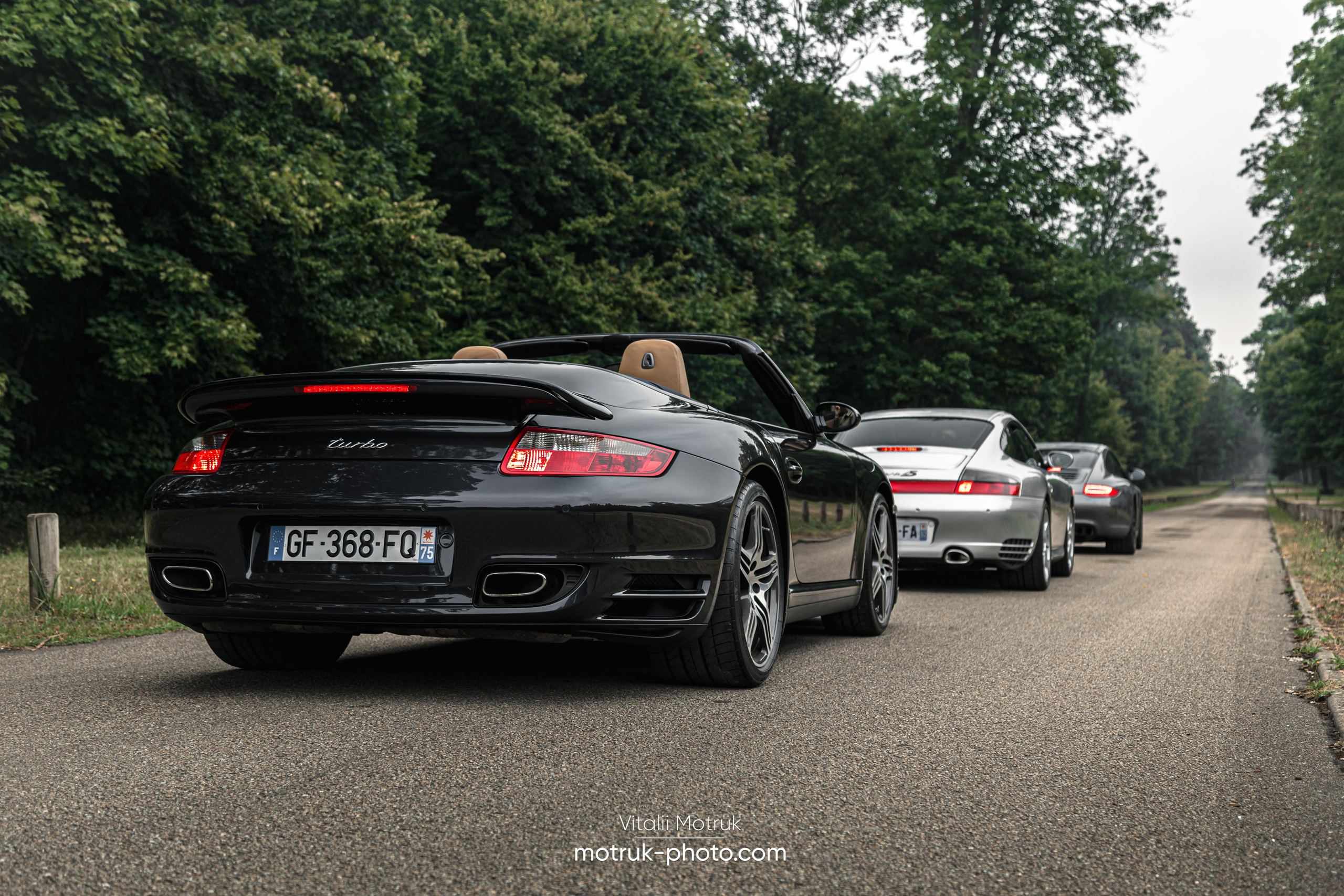 3 Porsches. Photographe de voitures à Paris — Vitalii Motruk
