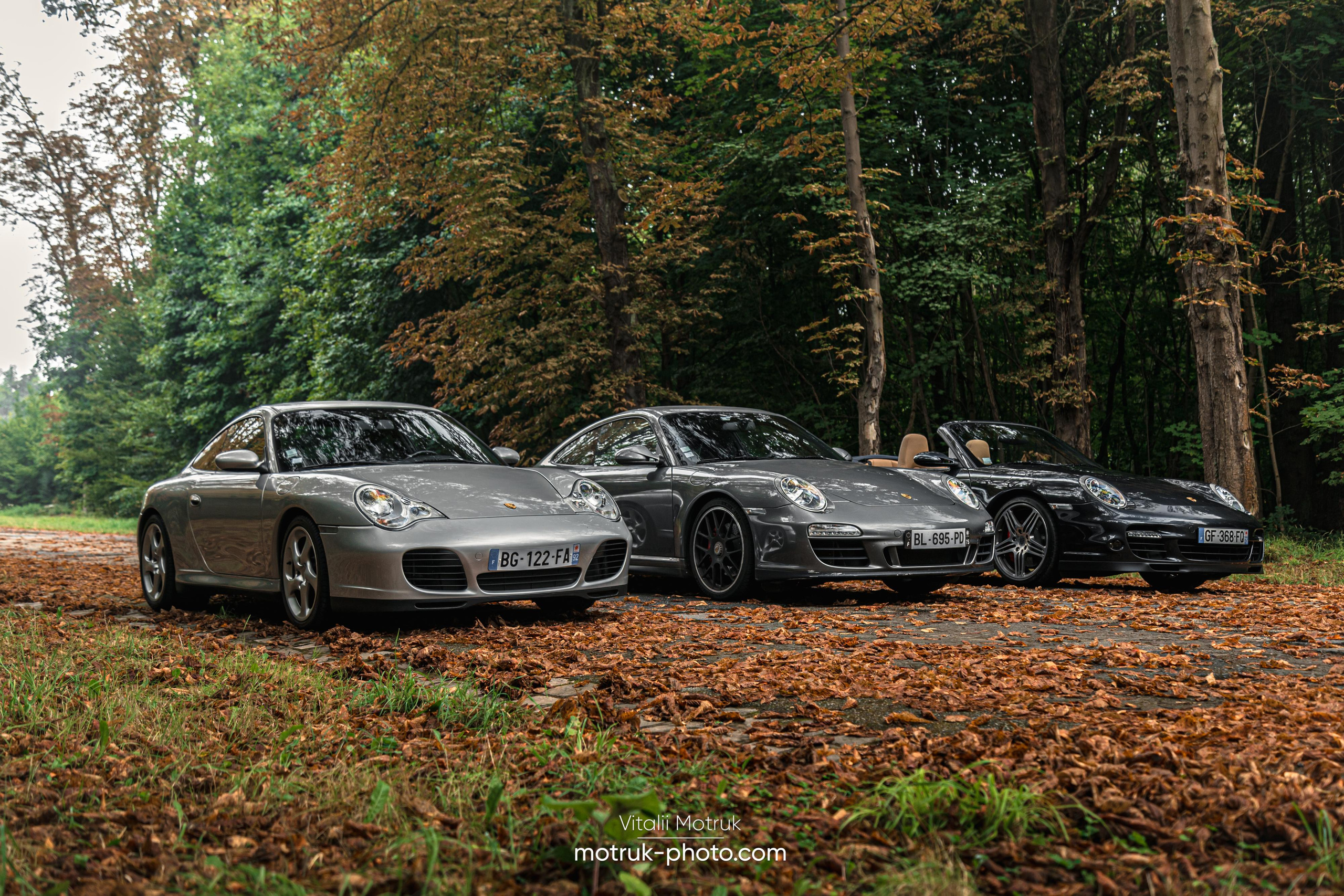 3 Porsches. Photographe de voitures à Paris — Vitalii Motruk