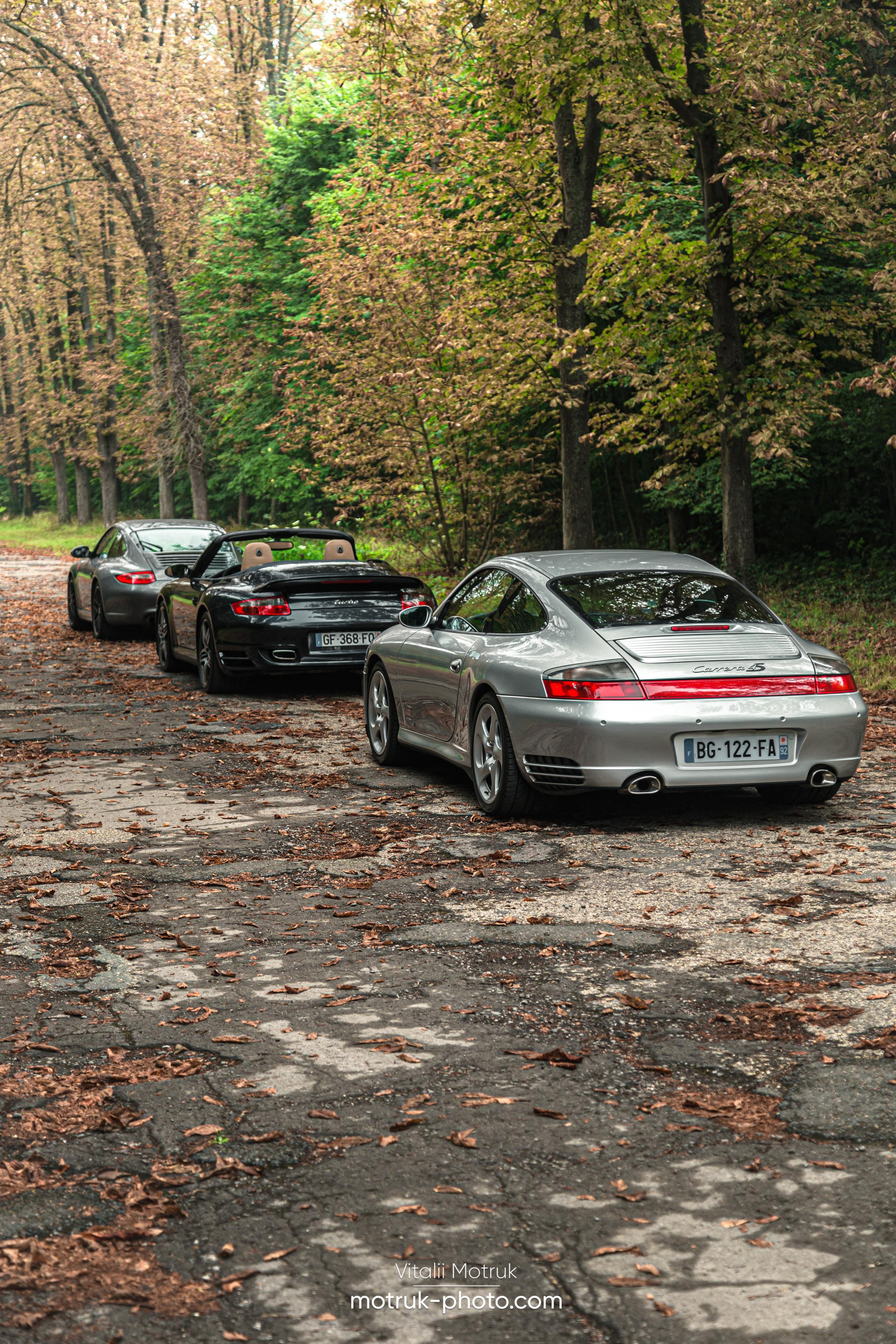 3 Porsches. Photographe de voitures à Paris — Vitalii Motruk