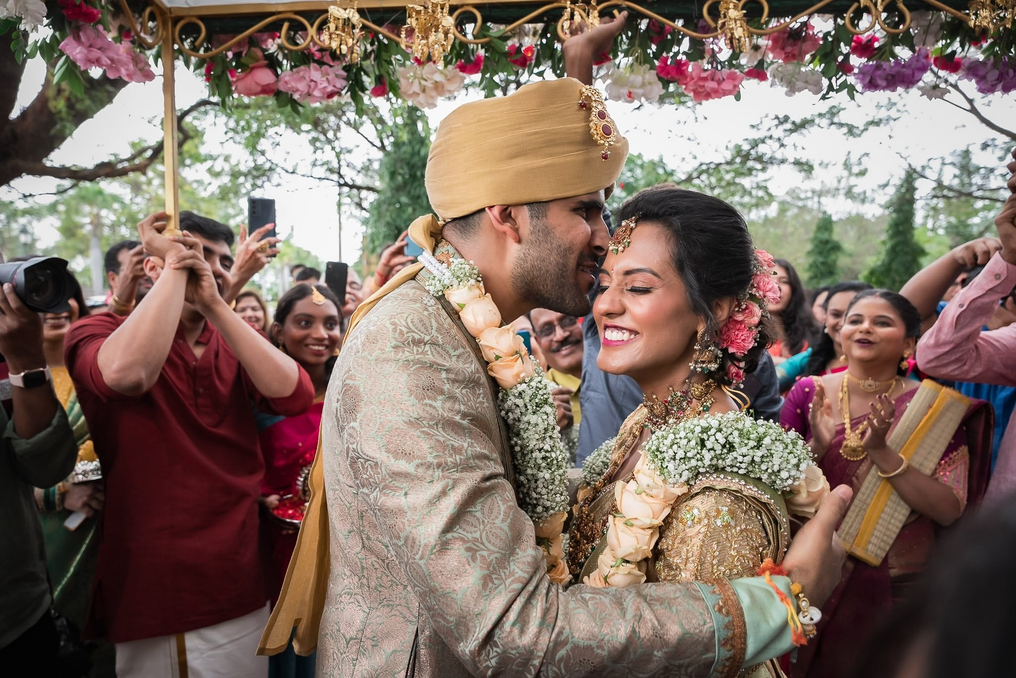 Explore the vibrant fusion of Punjabi and Chettinad cultures in this stunning destination wedding at Eagleton The Golf Resort, Bangalore. Ph