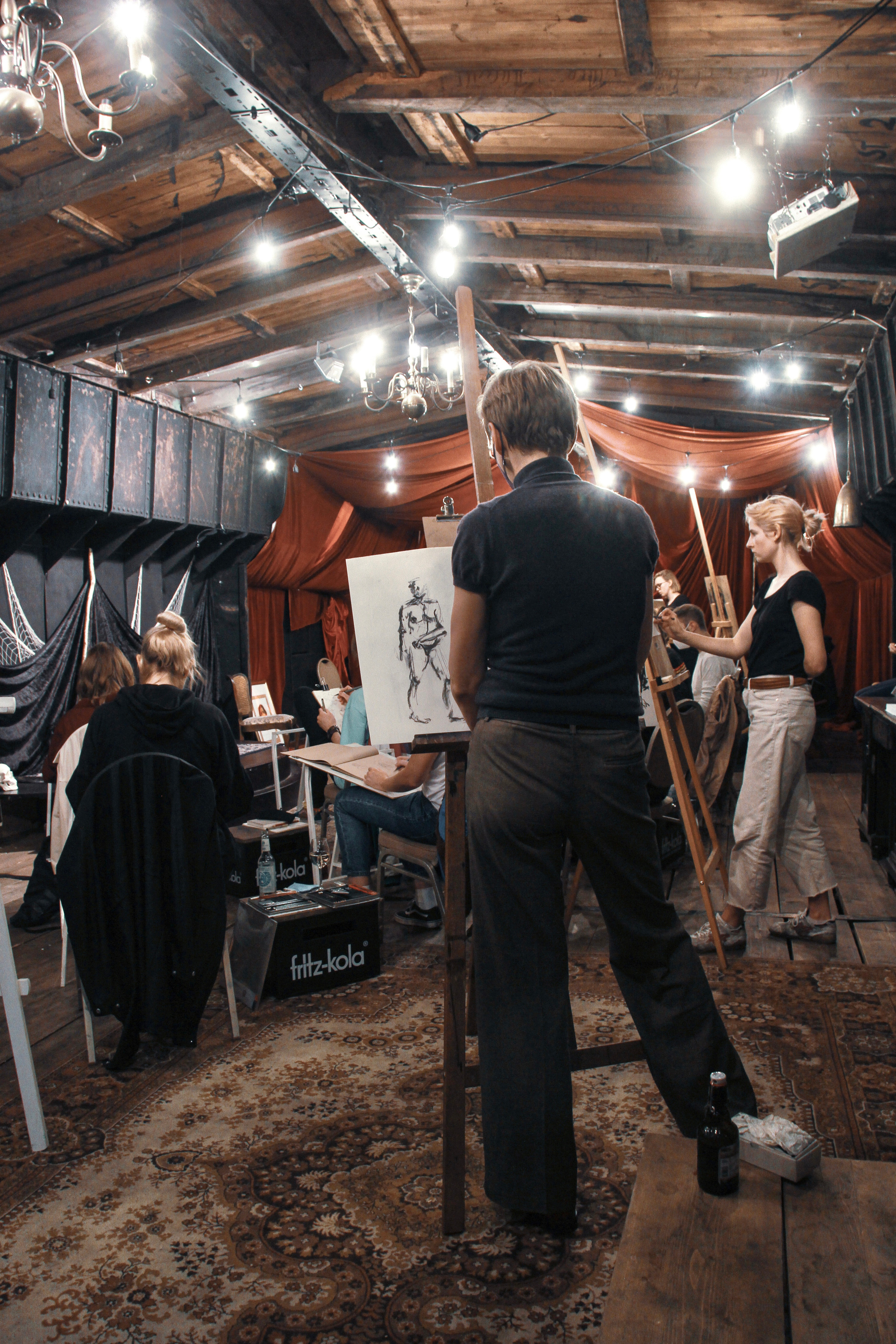 Drink and Draw for Exberliner magazine. Maria Bogachek Photography