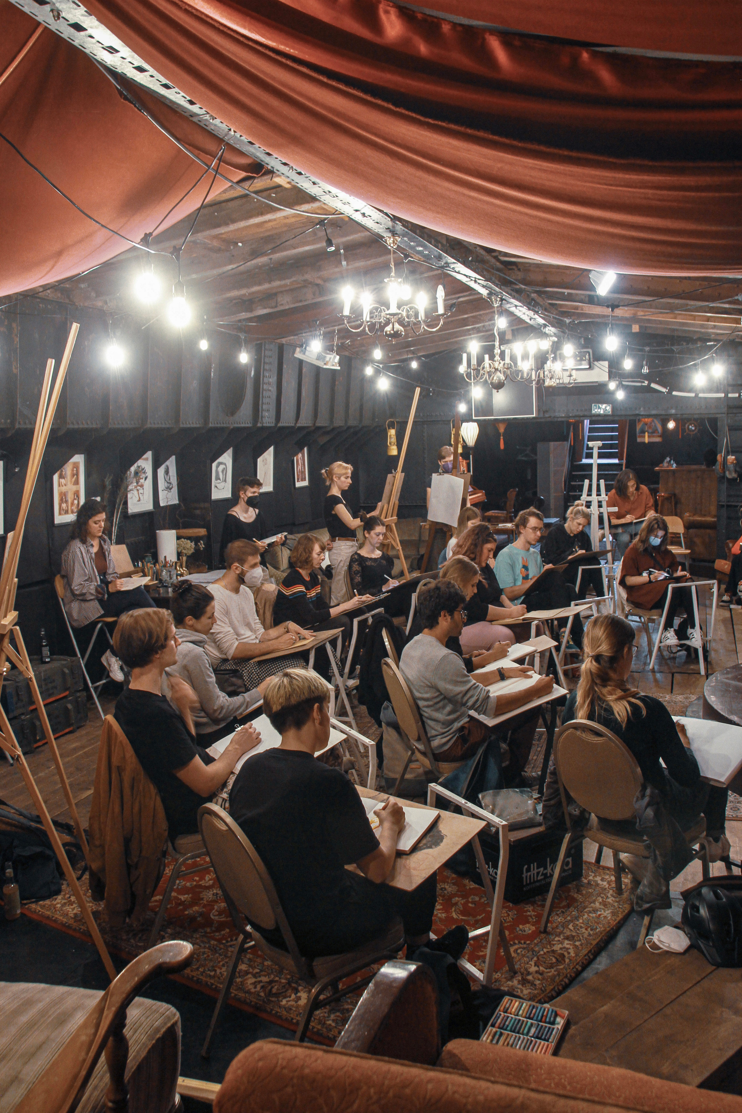 Drink and Draw for Exberliner magazine. Maria Bogachek Photography