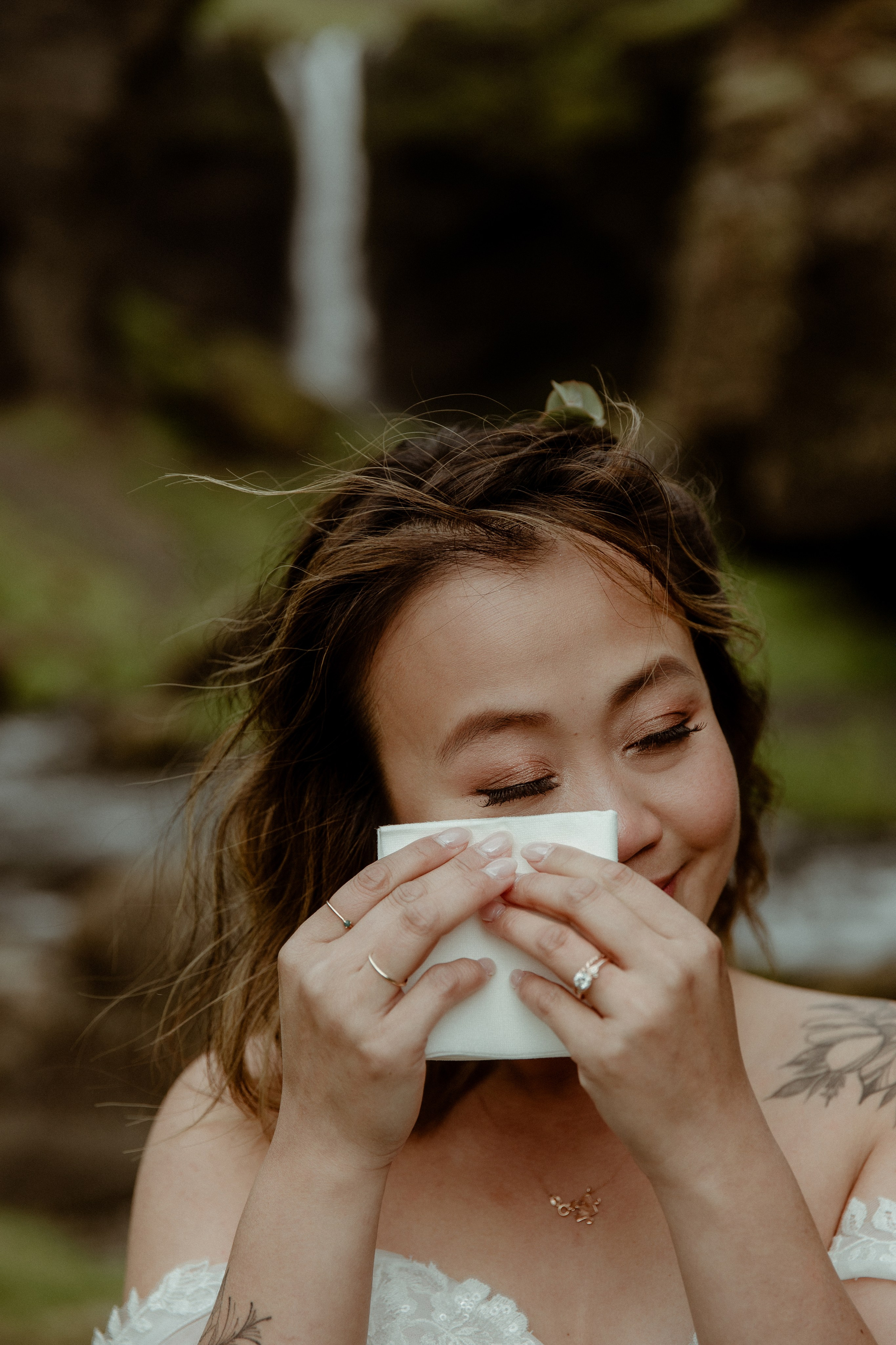Elopement at Kvernufoss Waterfall. Iceland elopement photographer & videographer