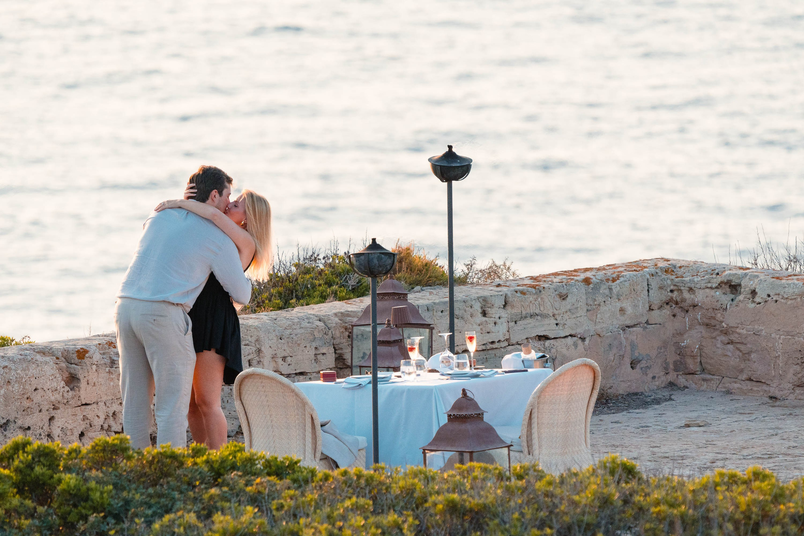 Perfect Marriage Proposal at Cap Rocat Hotel. Mallorca Wedding, Corporate & Social Photographer