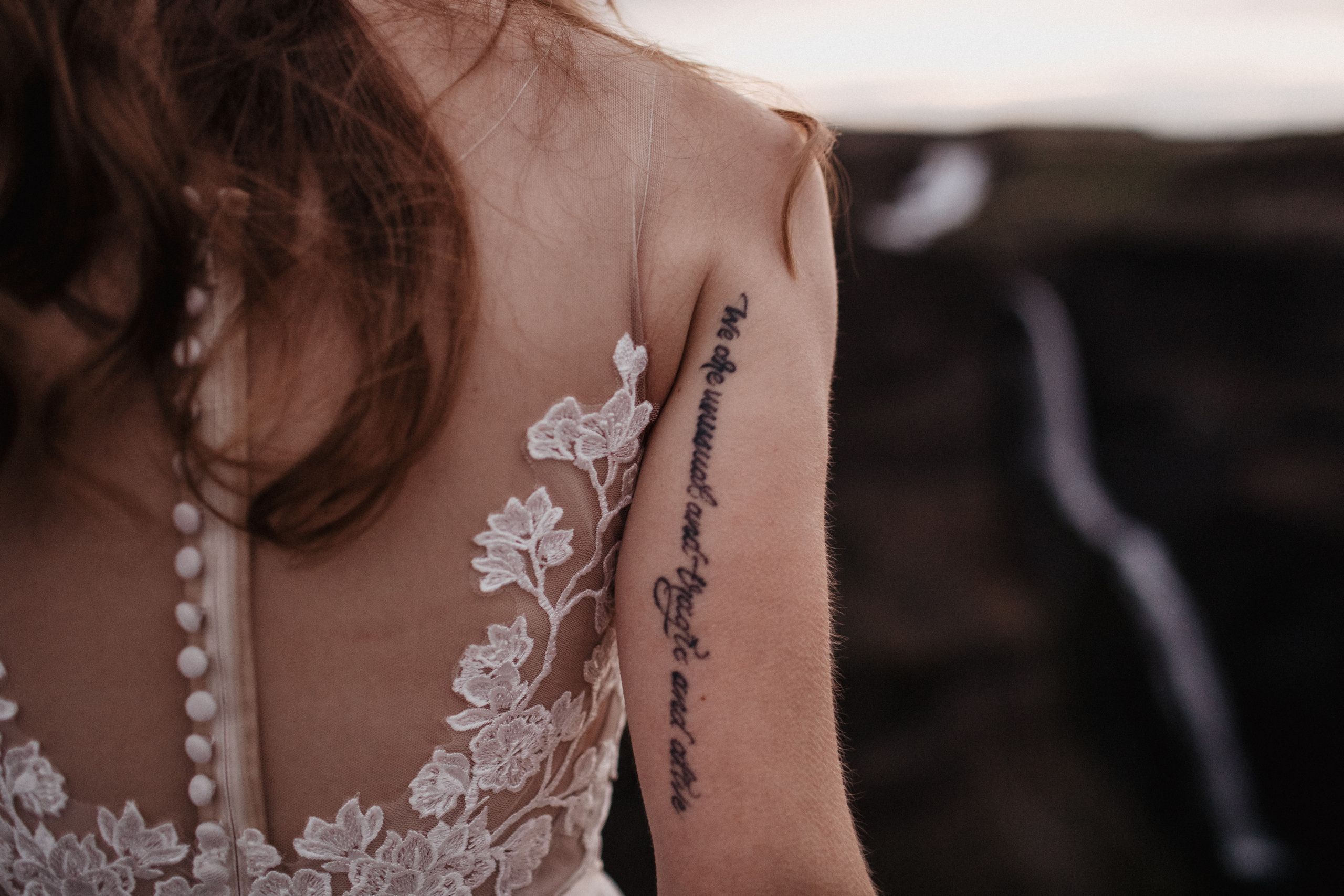 Midnight sun elopement at Haifoss in Iceland. Iceland elopement photographer & videographer