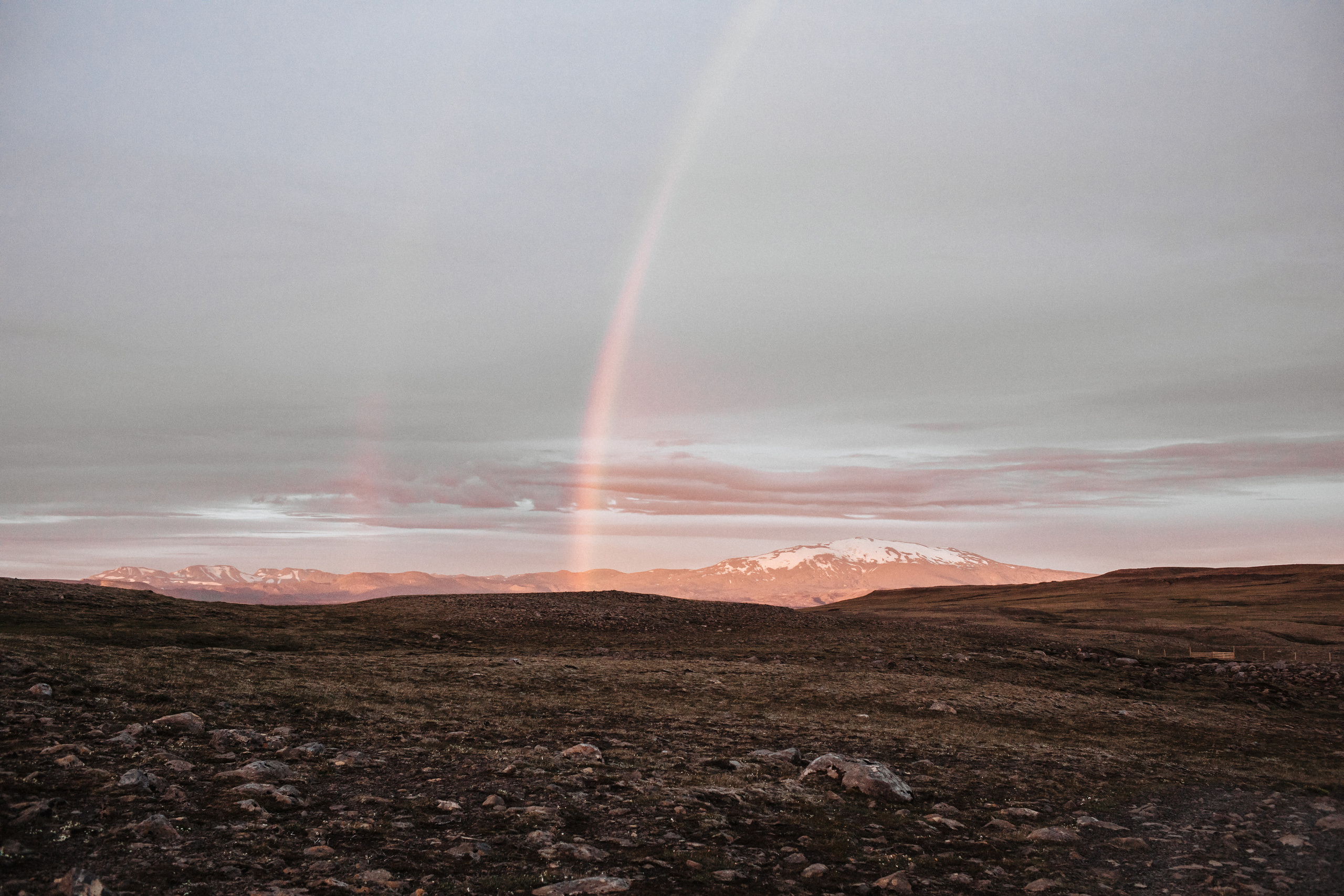 Midnight sun elopement at Haifoss in Iceland. Iceland elopement photographer & videographer