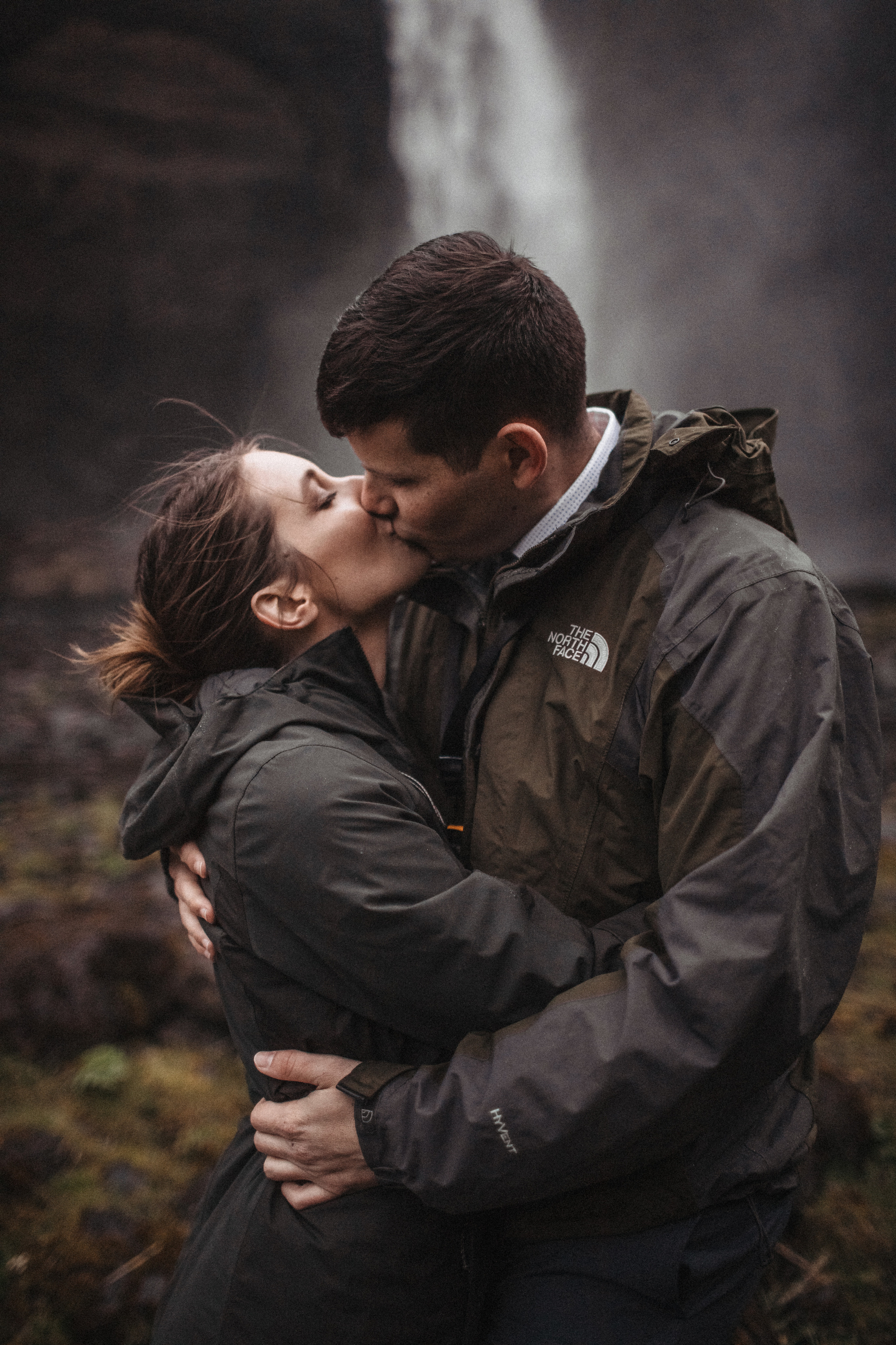 Midnight sun elopement at Haifoss in Iceland. Iceland elopement photographer & videographer