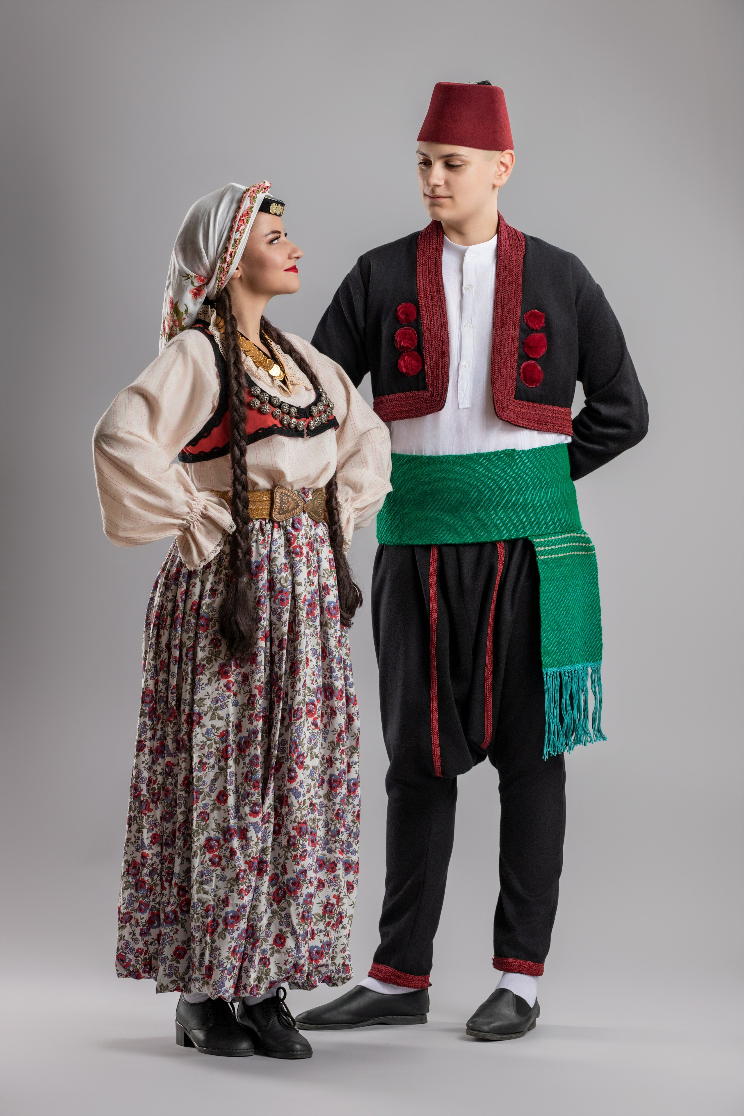 Traditional costumes of Bosnia and Herzegovina – a rich gallery of folk attire, colors, and details representing the country’s diverse cultural heritage. The images highlight handmade embroidery, fabrics, and patterns that preserve the spirit of tradition through generations.