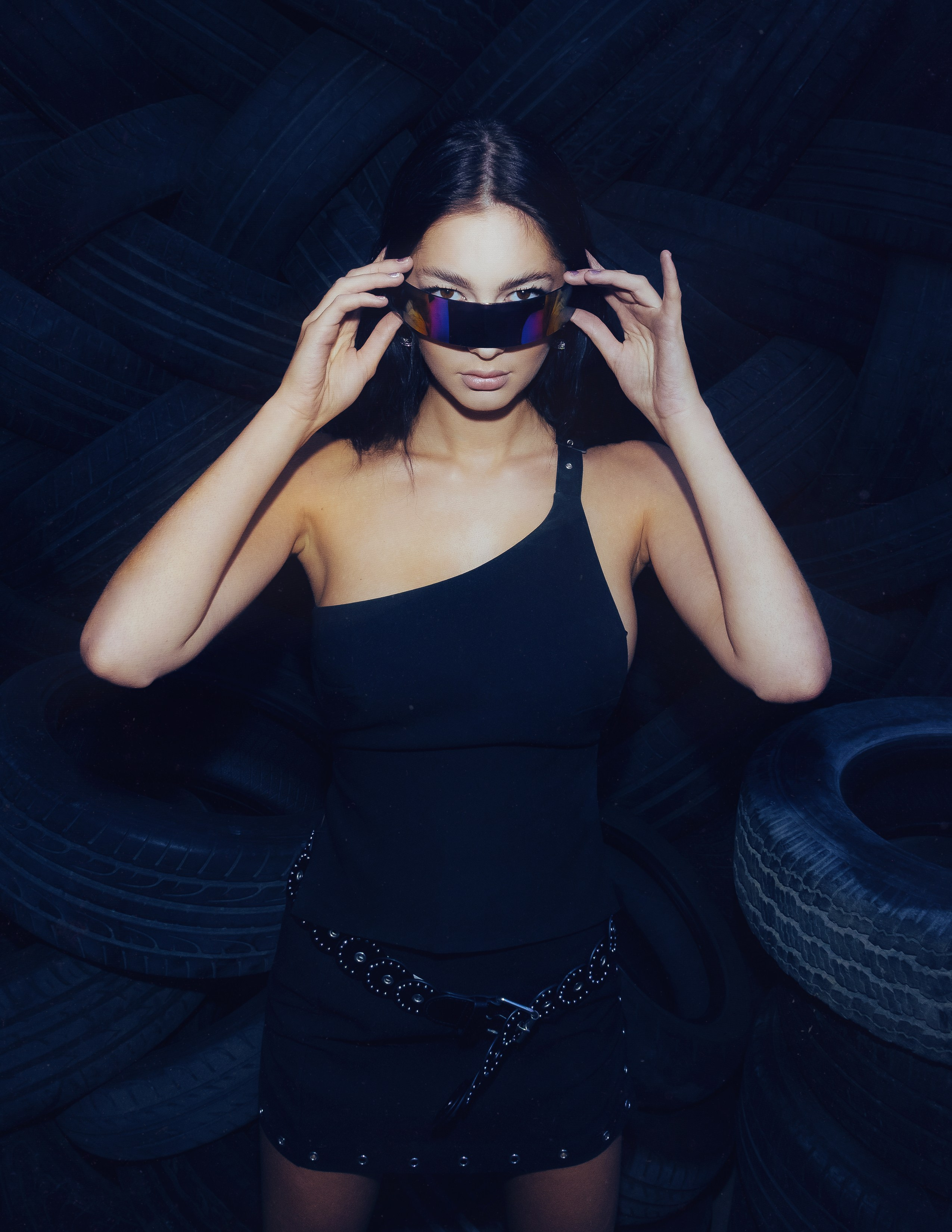 Industrial style fashion photo shoot with professional model in Torrevieja — Photographer Andrey Lukovnikov