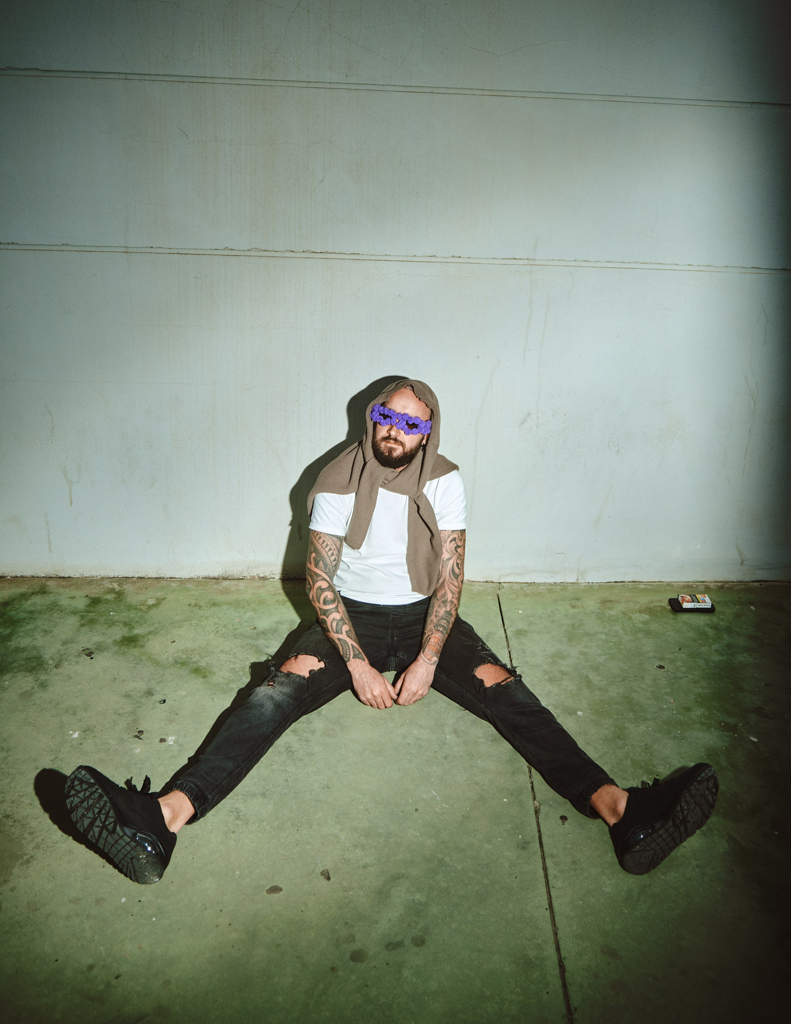 Street photography with flash light in the industrial area of Torrevieja, Alicante