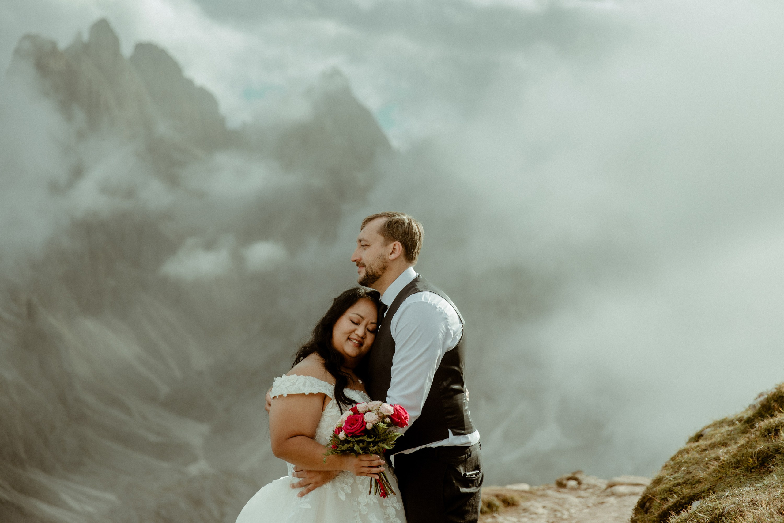 Secret Dolomites elopement at Lago di Braies & Cadini di Misurina | Best place to elope in Italy. Iceland elopement photographer & videographer