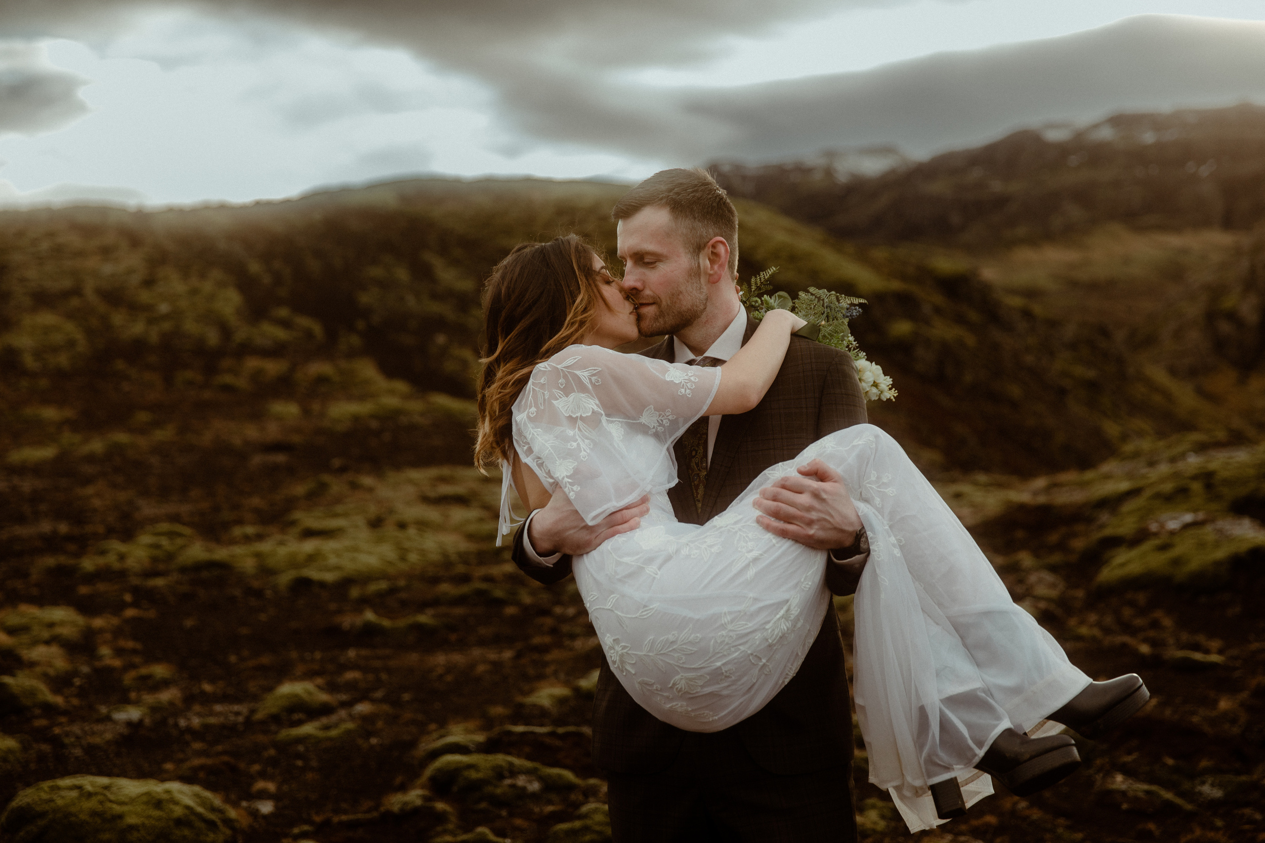Iceland Private Waterfall Elopement. Iceland elopement photographer & videographer