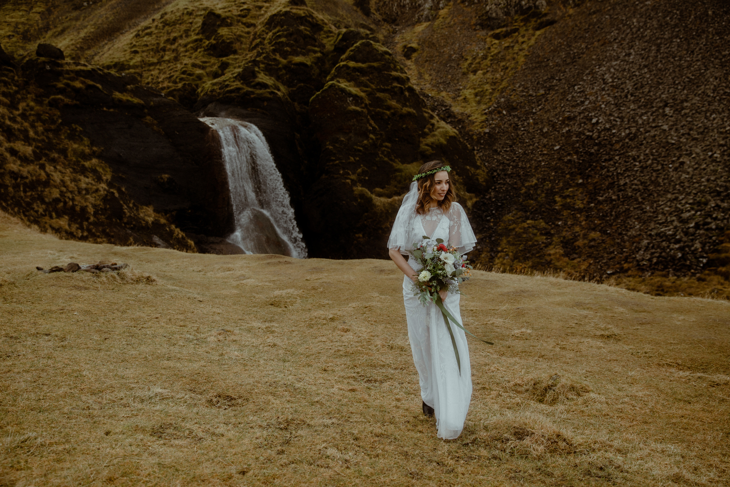 Iceland Private Waterfall Elopement. Iceland elopement photographer & videographer