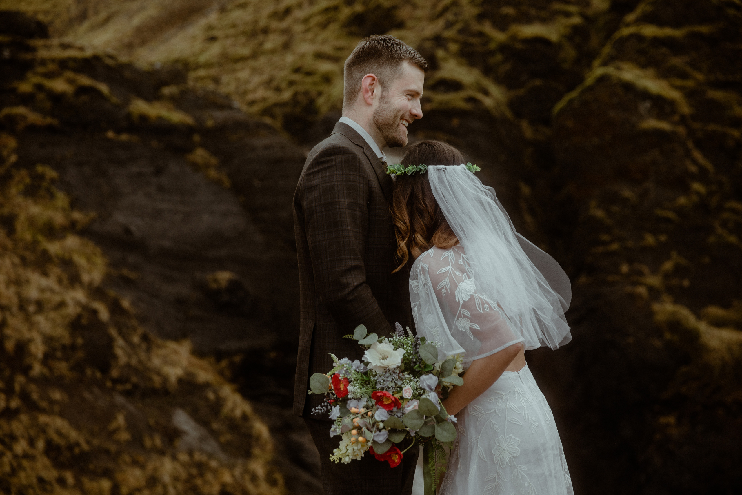 Iceland Private Waterfall Elopement. Iceland elopement photographer & videographer