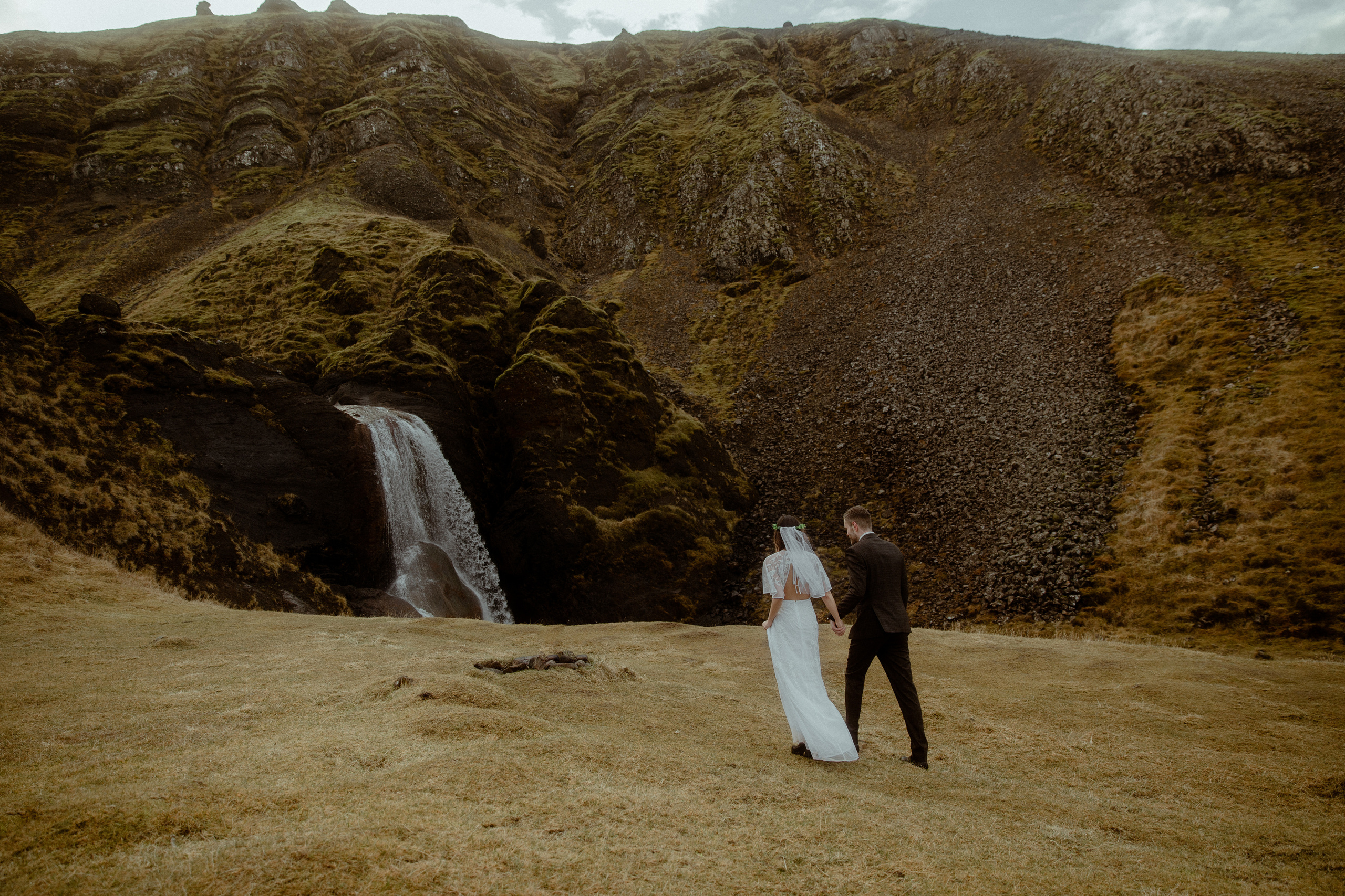 Iceland Private Waterfall Elopement. Iceland elopement photographer & videographer