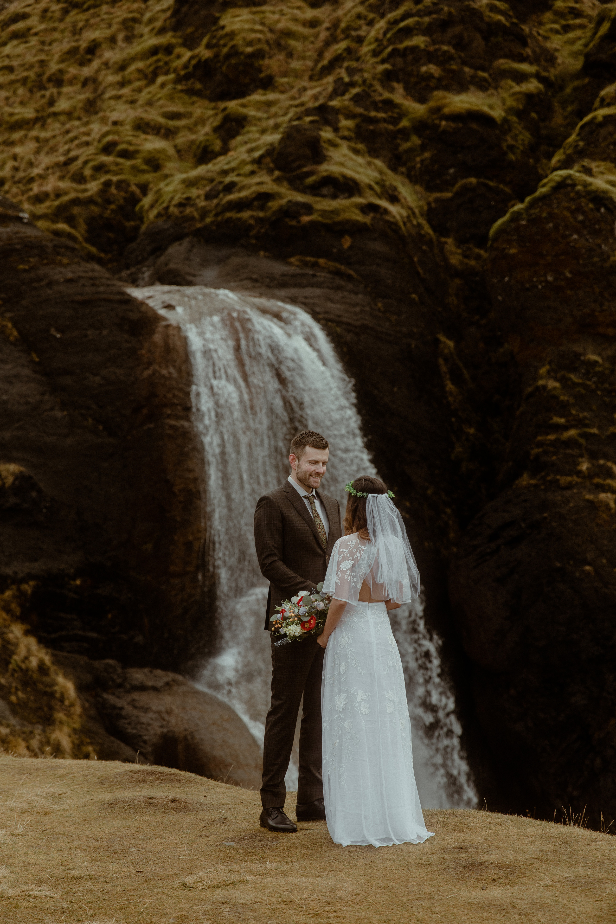 Iceland Private Waterfall Elopement. Iceland elopement photographer & videographer
