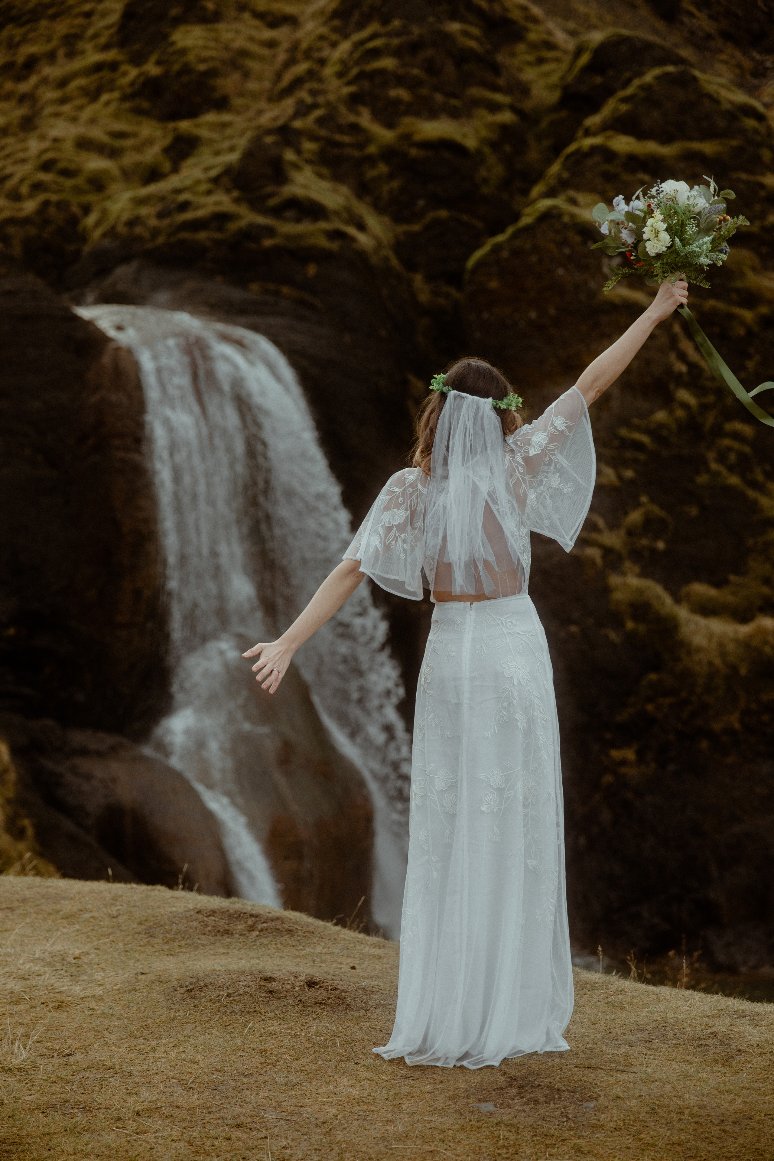 Iceland Private Waterfall Elopement. Iceland elopement photographer & videographer