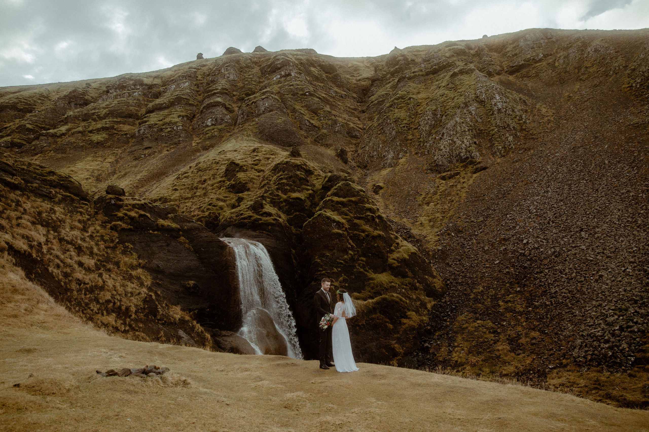 Iceland Private Waterfall Elopement. Iceland elopement photographer & videographer