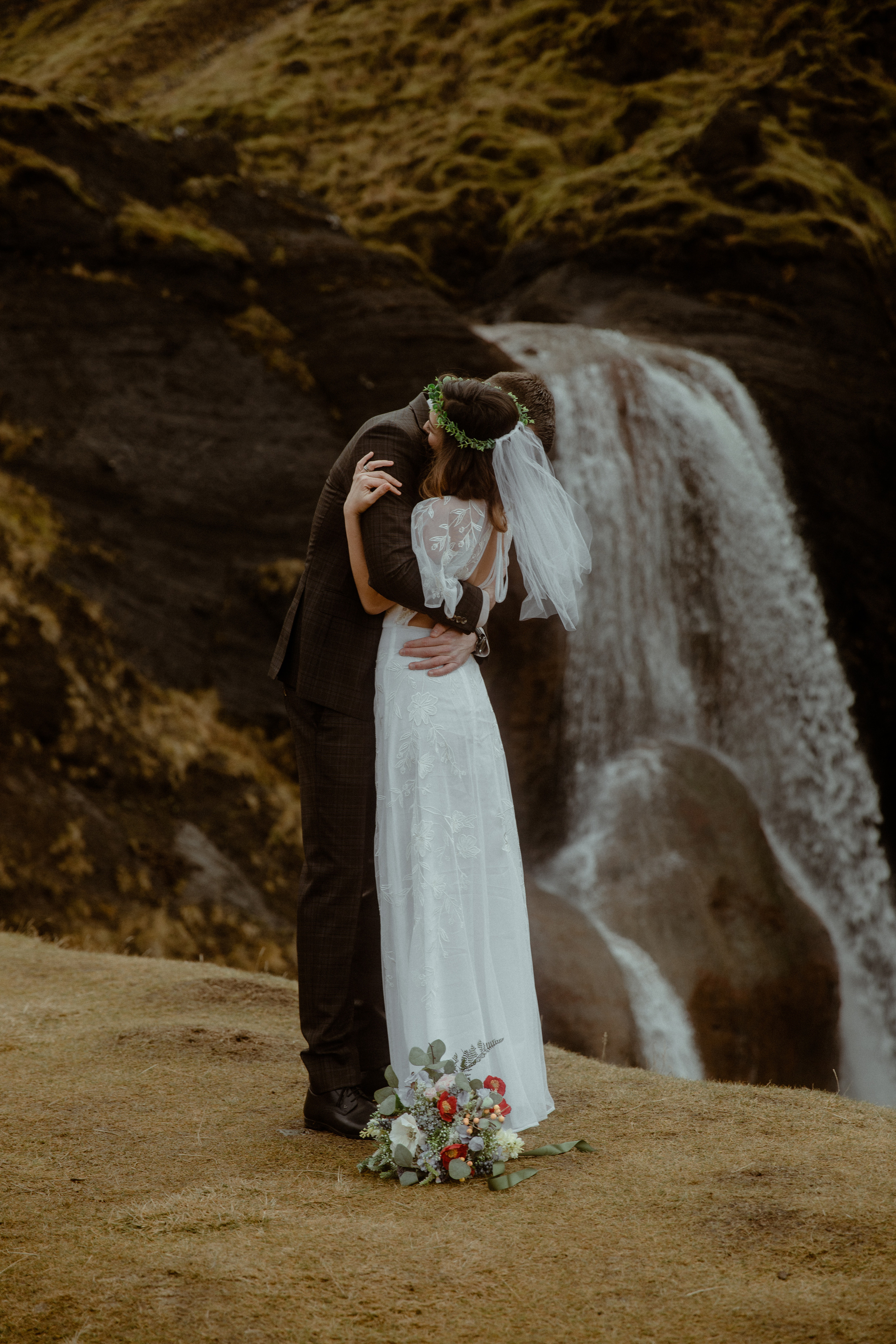 Iceland Private Waterfall Elopement. Iceland elopement photographer & videographer