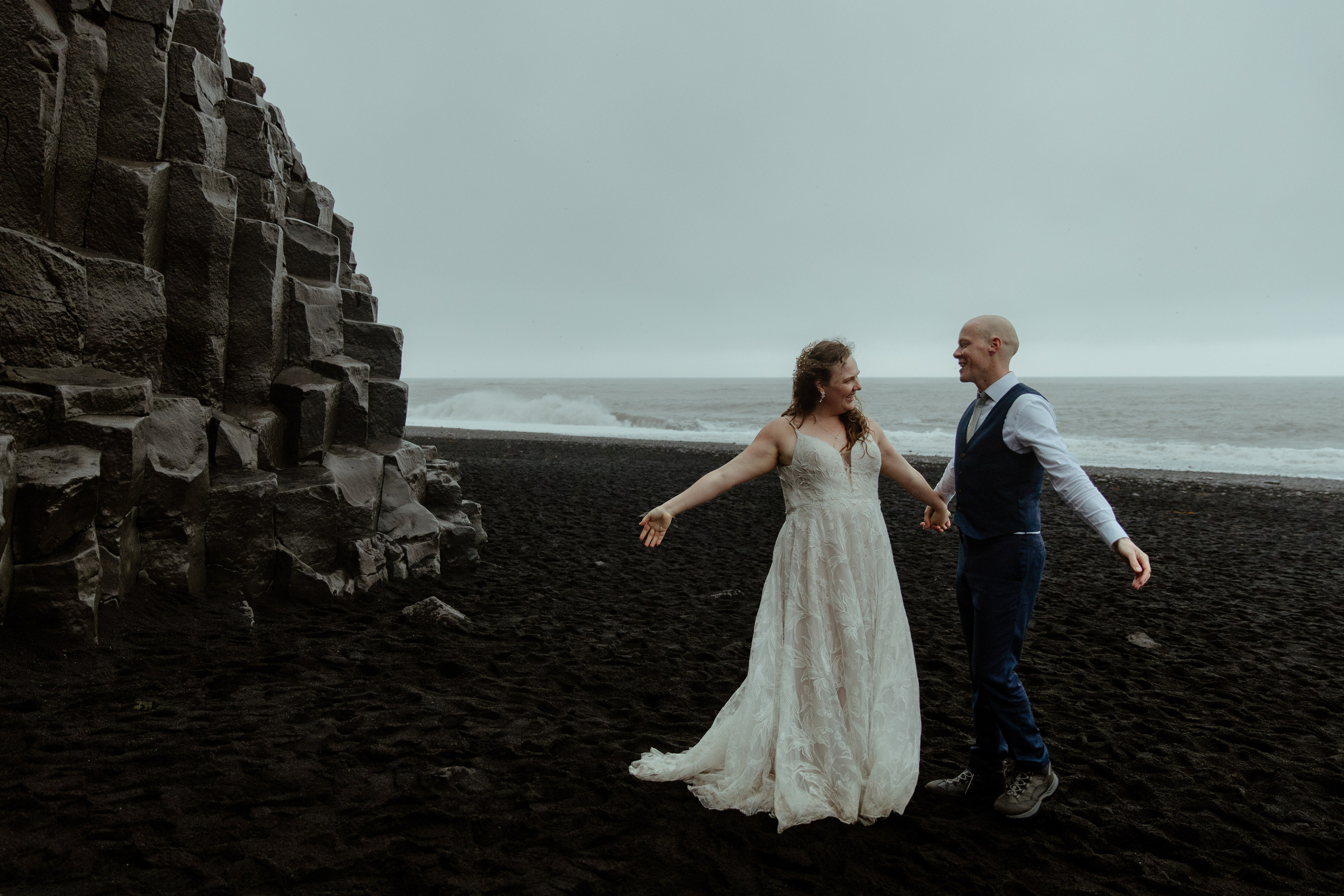 Iceland Elopement at Black Sand Beach. Iceland elopement photographer & videographer