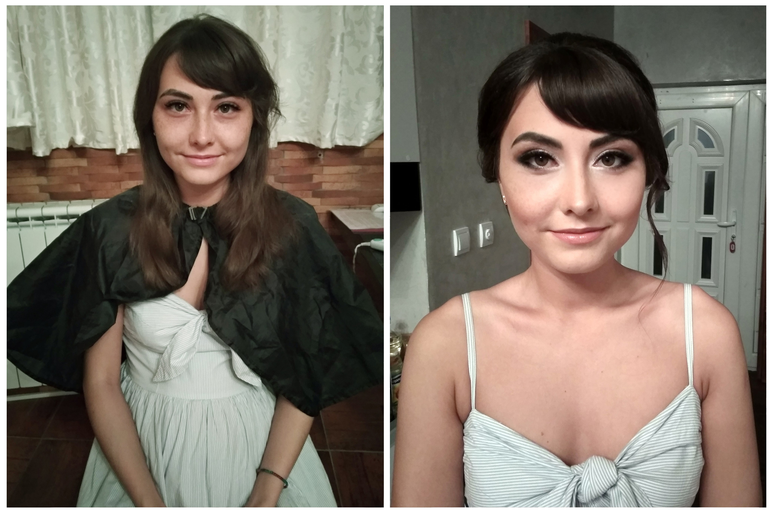 Before/after makeup in Montenegro. Makeup artist and hairdresser in Montenegro Nadia Lia