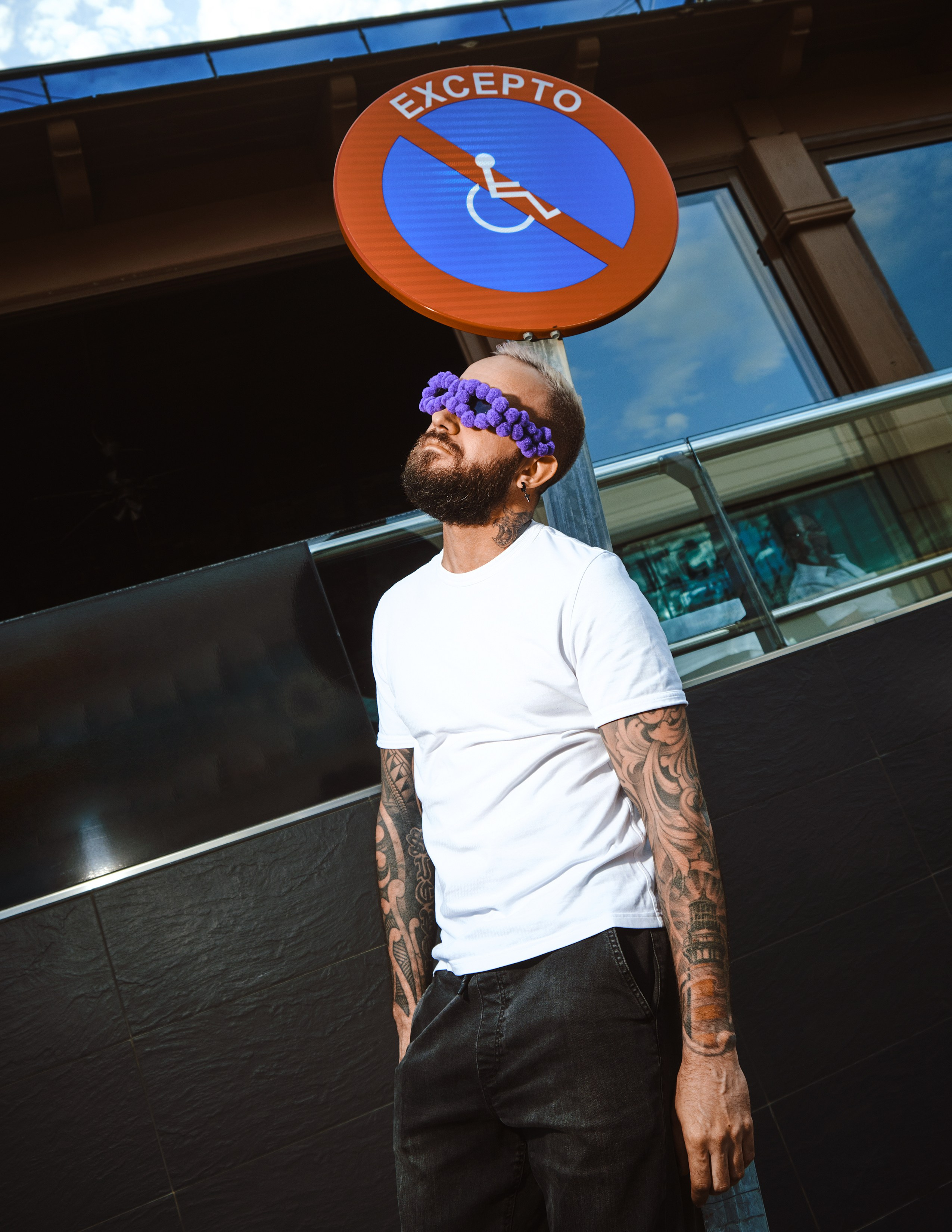 Street photography with flash light in the industrial area of Torrevieja, Alicante