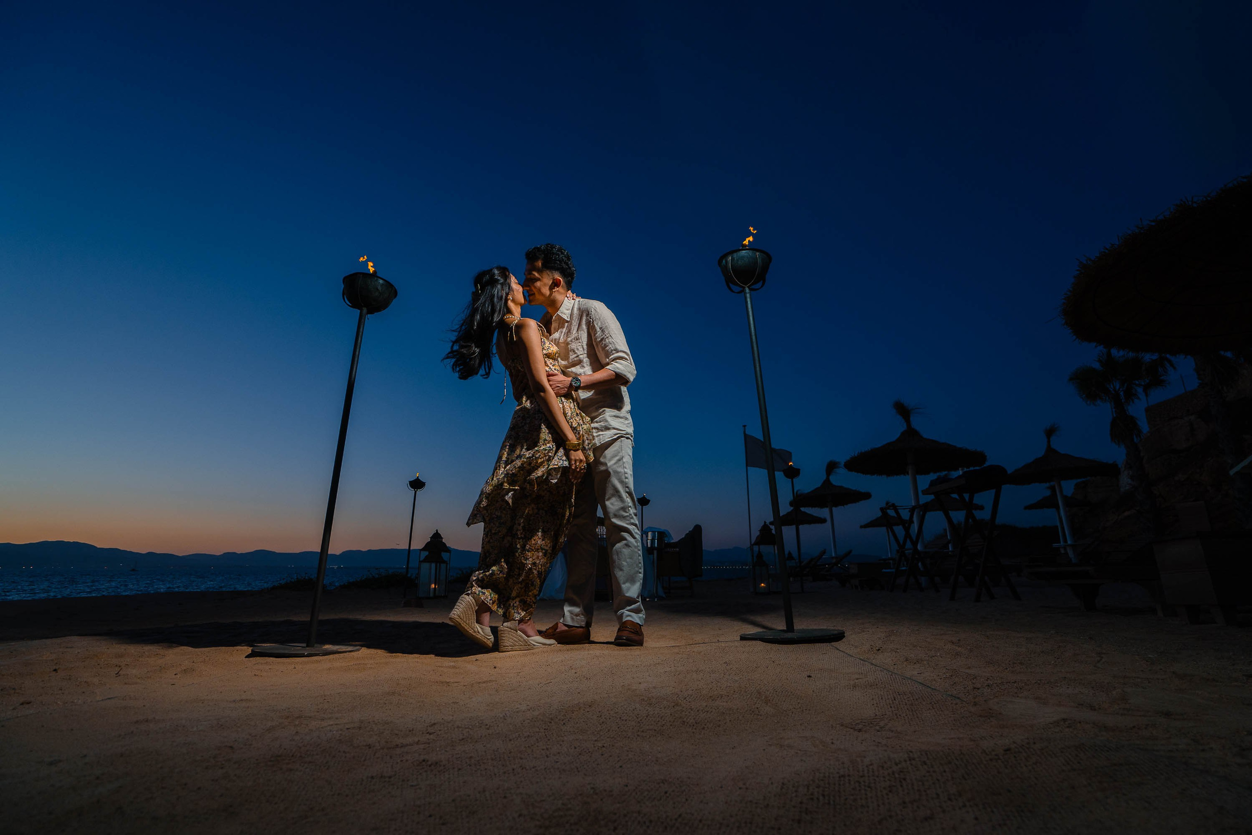 Dusk Wedding Proposal in Cap Rocat with UK clients. Mallorca Wedding, Corporate & Social Photographer