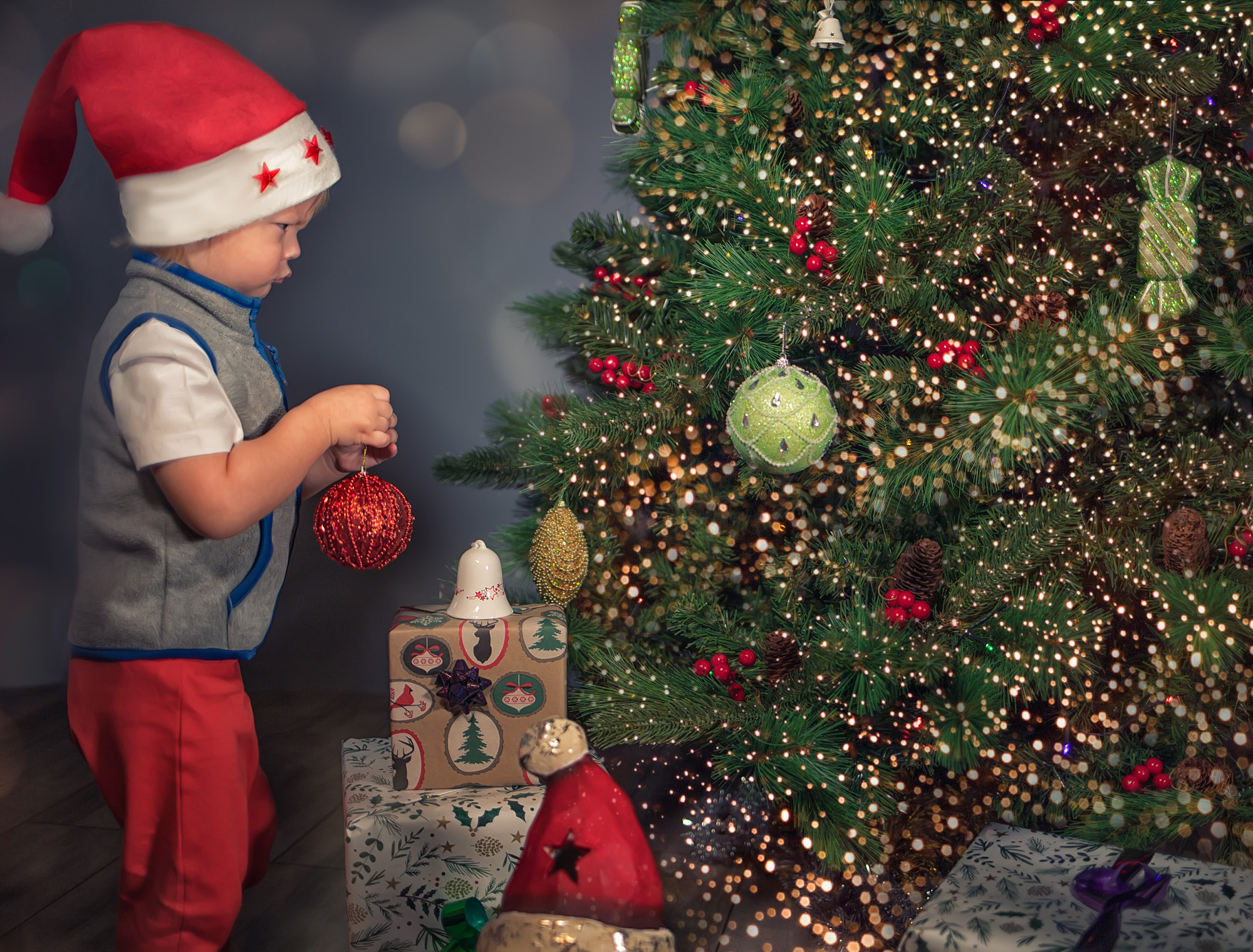 Weihnachts-Fotoshooting für Kinder zauberhafte weihnachtliche
