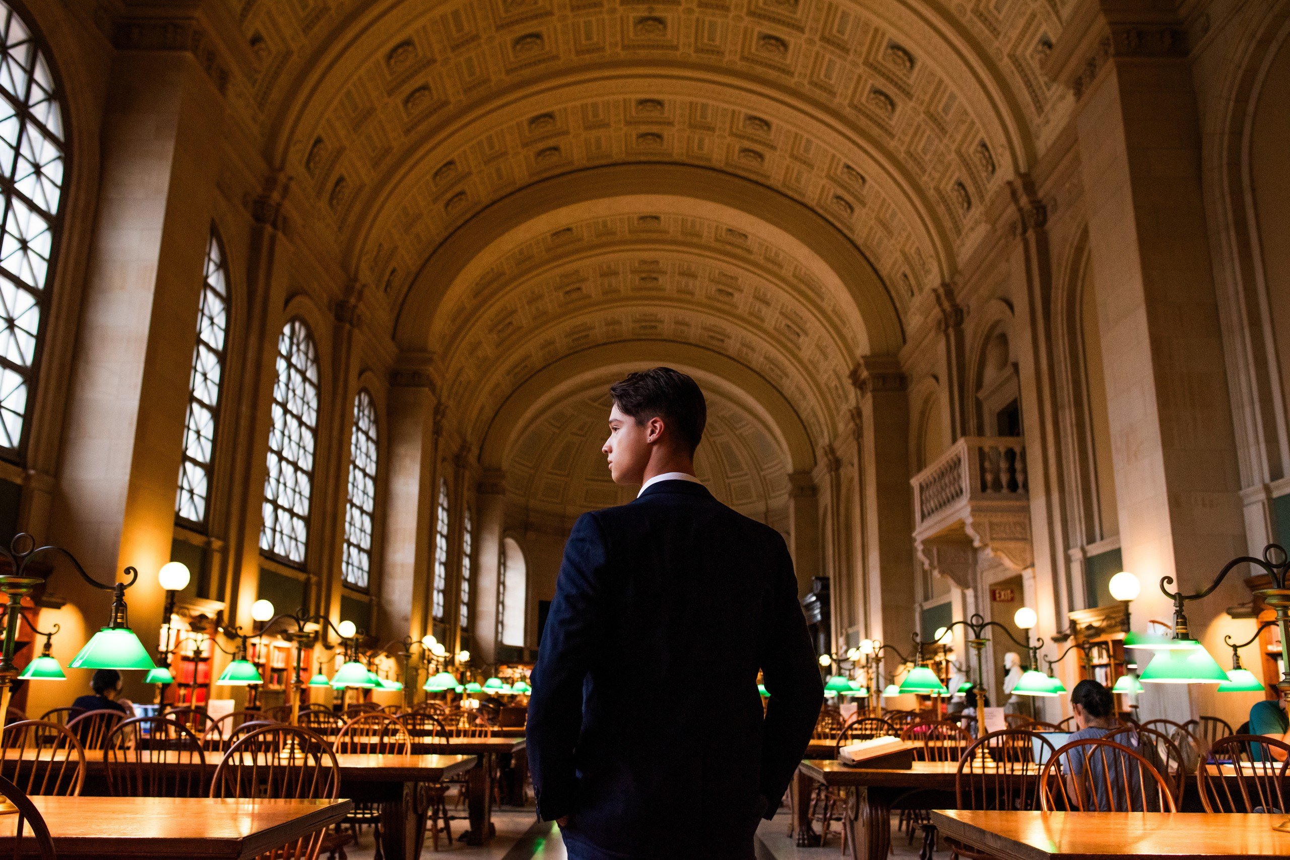 Capturing Boston’s Essence: John’s Photoshoot at Boston Public Library. Wedding photographer in Orlando, Boston & New York Anderson Marques