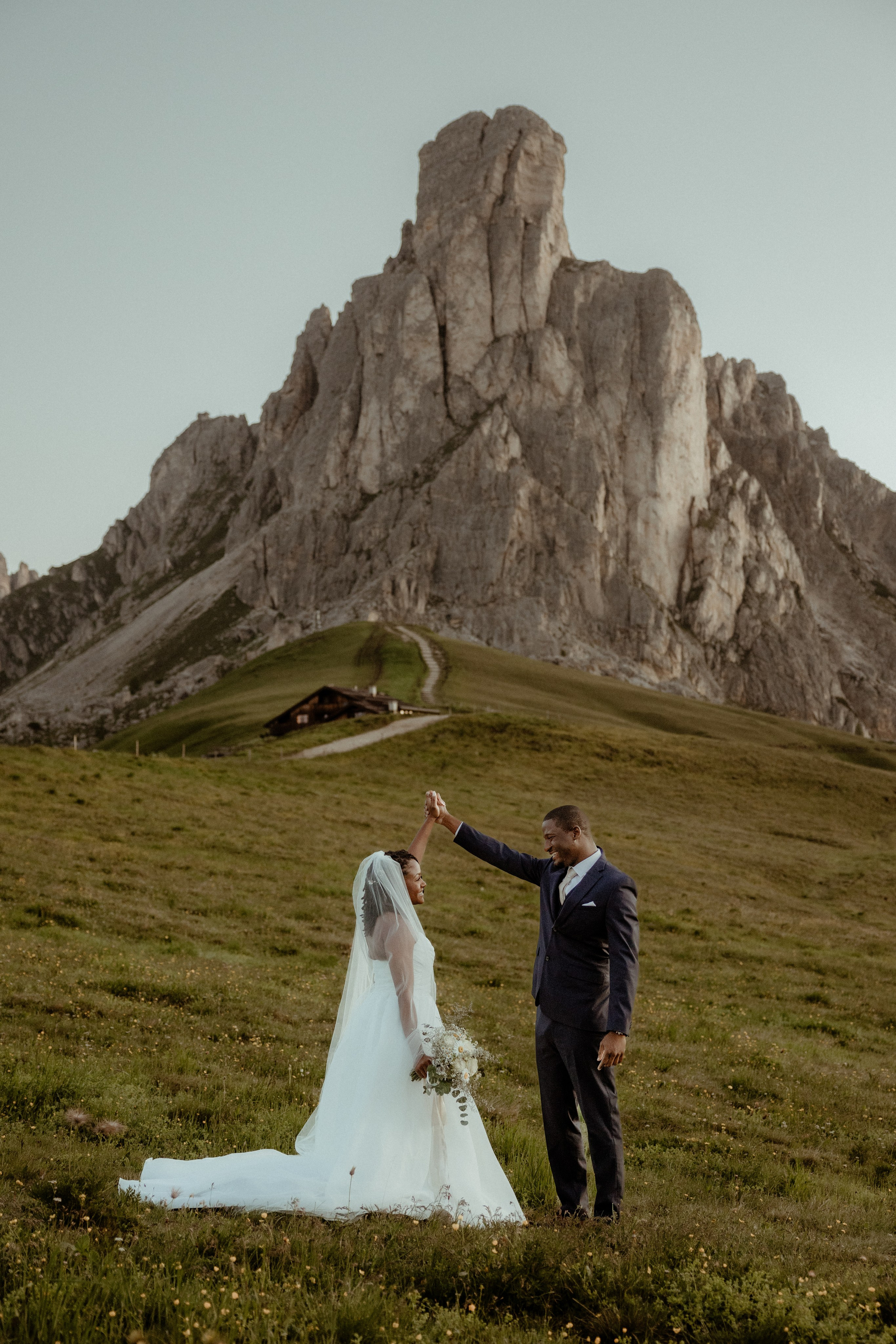 Ashley & Faisal’s sunrise Dolomites elopement. Iceland elopement photographer & videographer