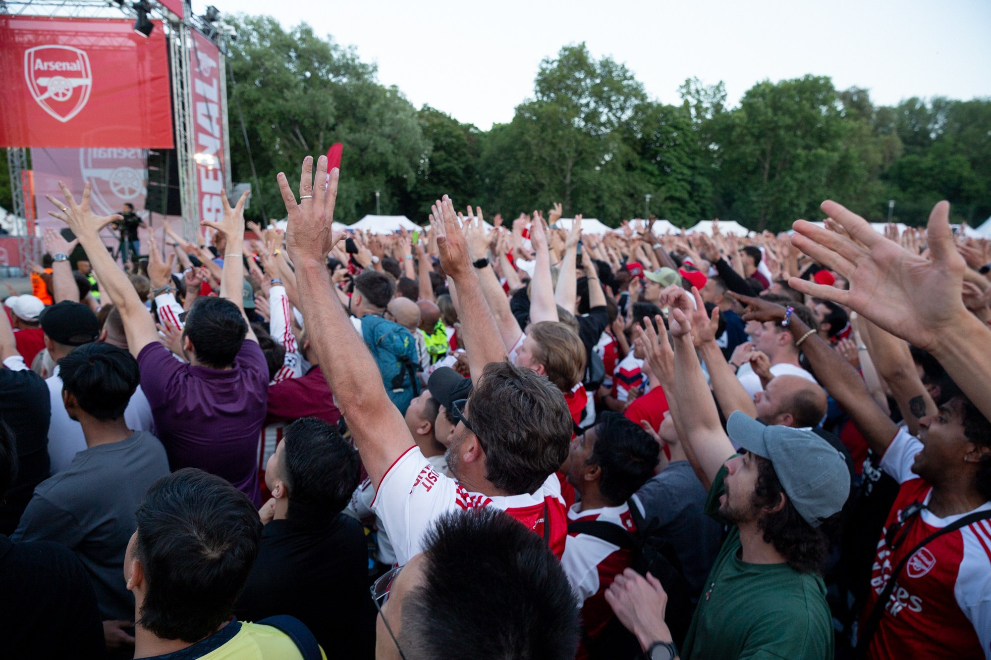 UEFA Champions League Final. Arsenal vs PSG. Budapest 2026. Arsenal Fan Zone. Photographer in Budapest — Yura Knyazev