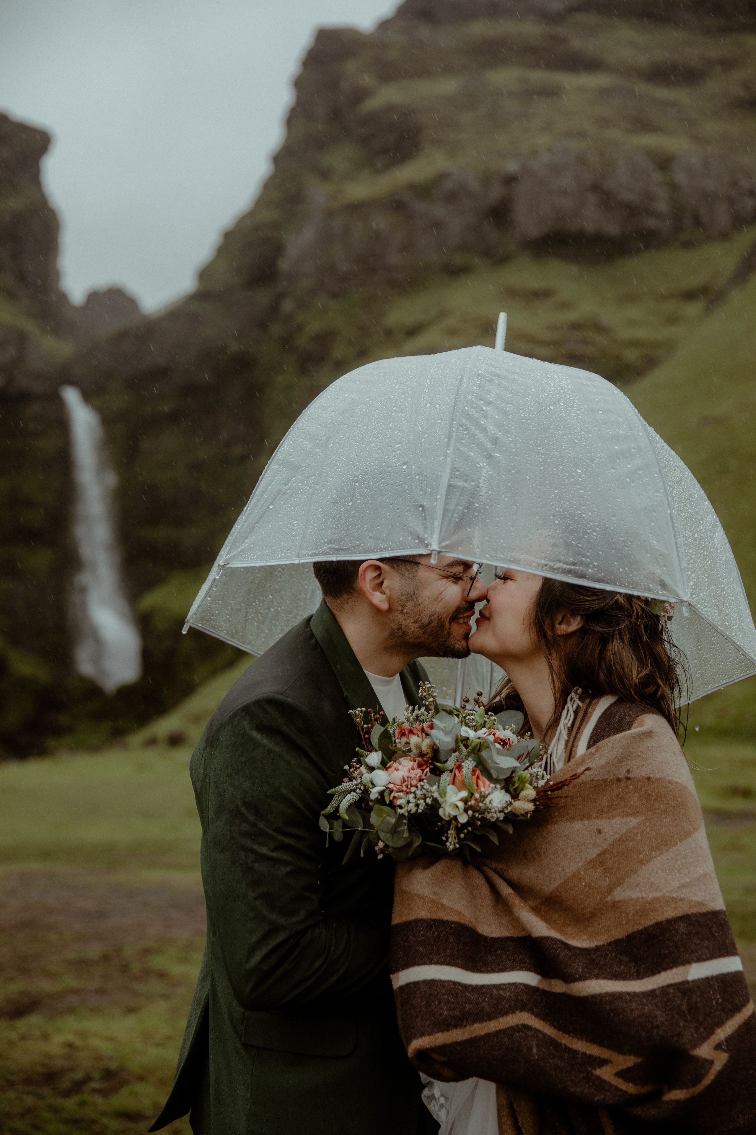 Kvernufoss Waterfall Elopement. Iceland elopement photographer & videographer