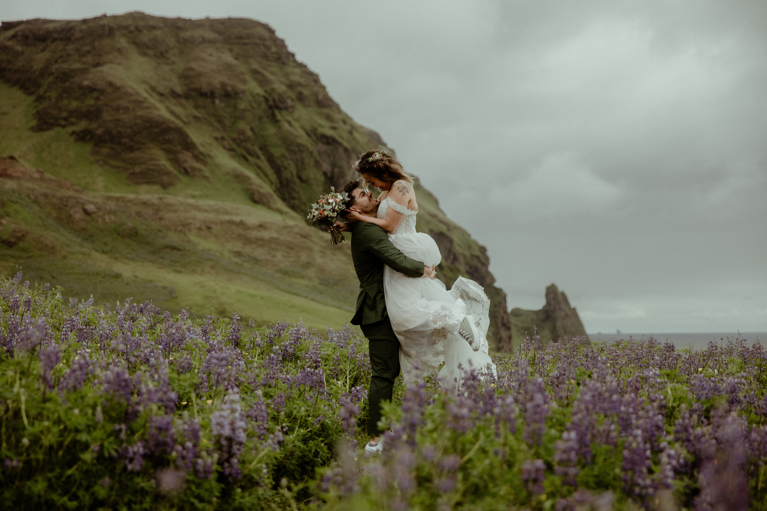 Kvernufoss Waterfall Elopement. Iceland elopement photographer & videographer