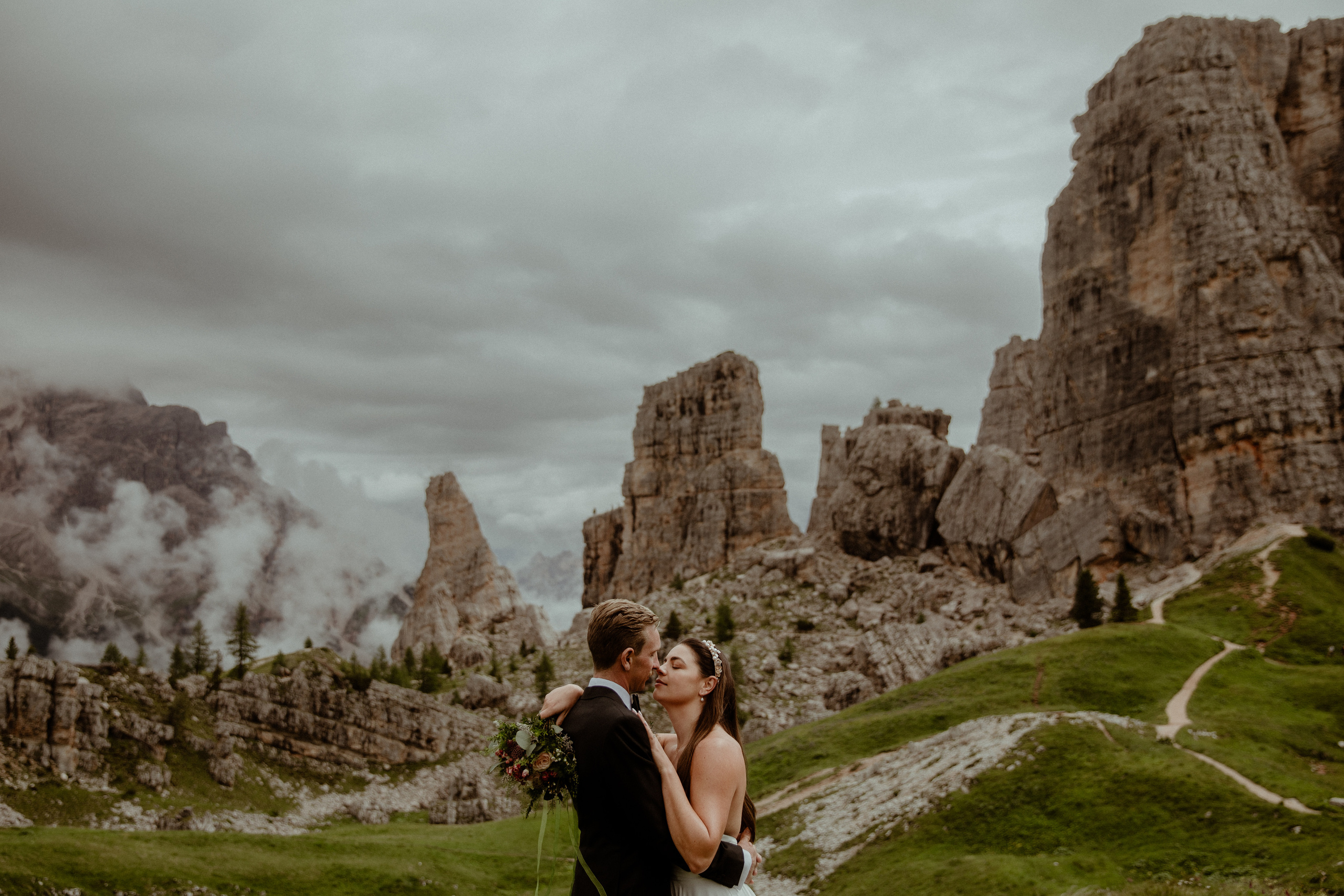 Elopement in the middle of Dolomites. Iceland elopement photographer & videographer