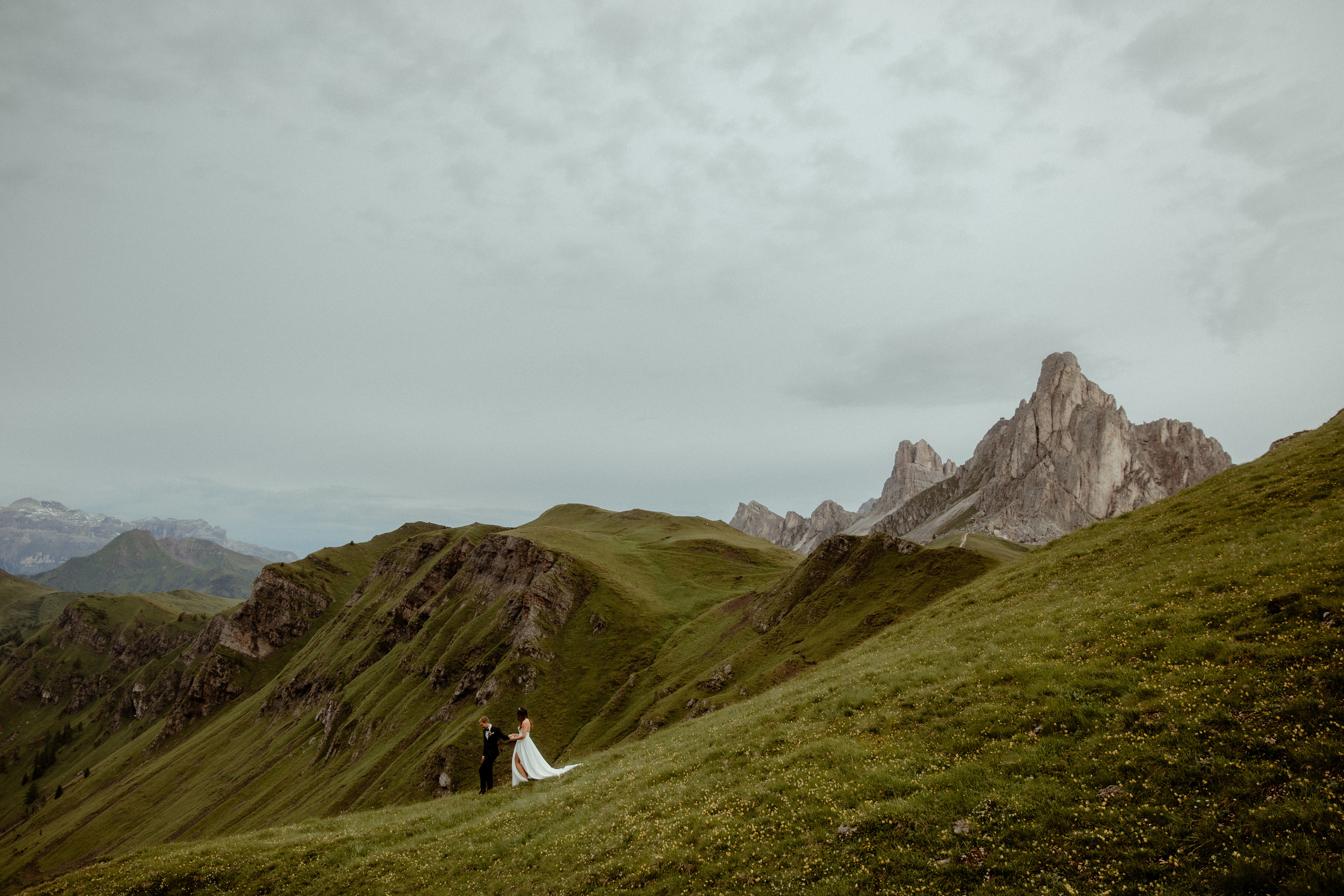 Elopement in the middle of Dolomites. Iceland elopement photographer & videographer