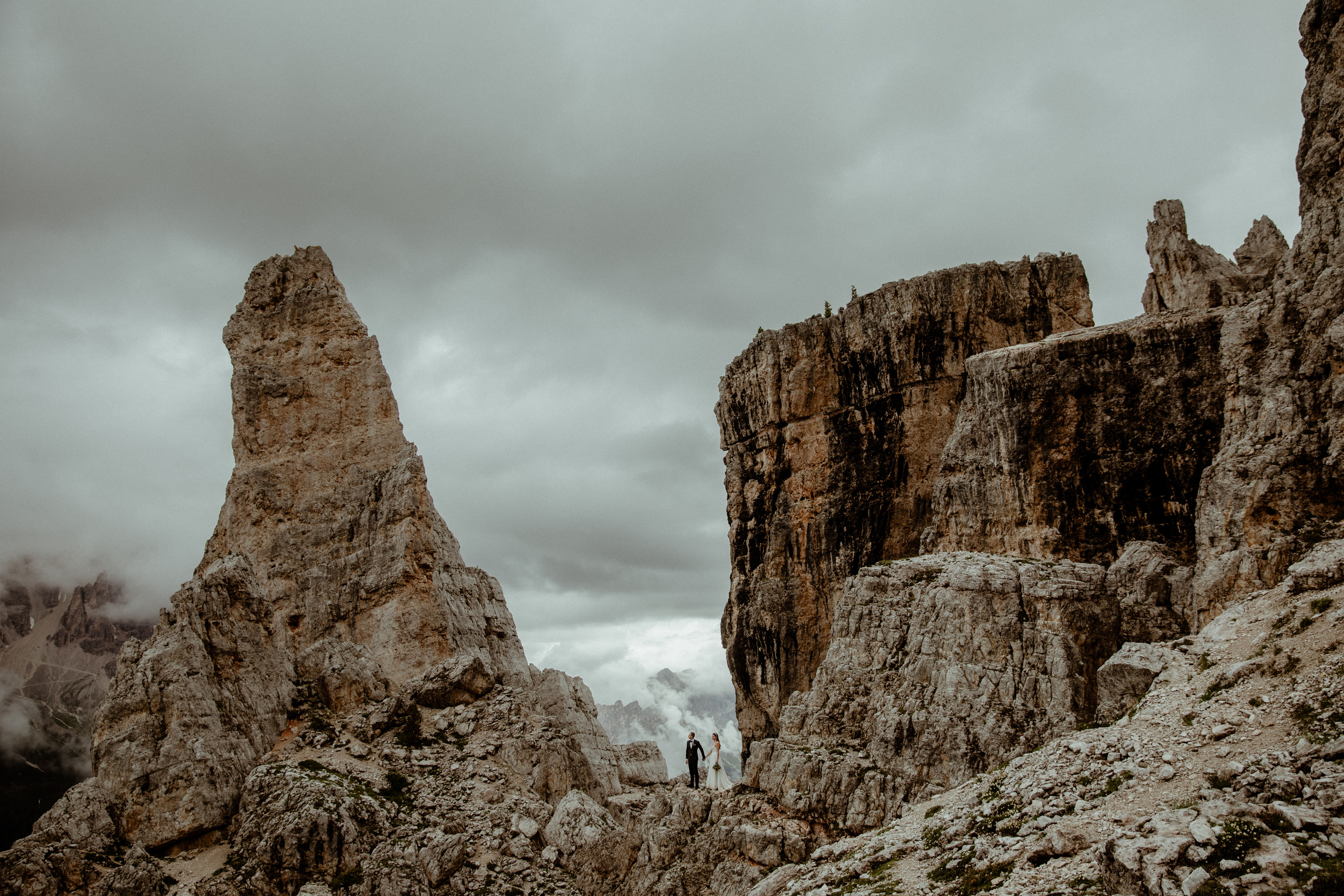 Elopement in the middle of Dolomites. Iceland elopement photographer & videographer