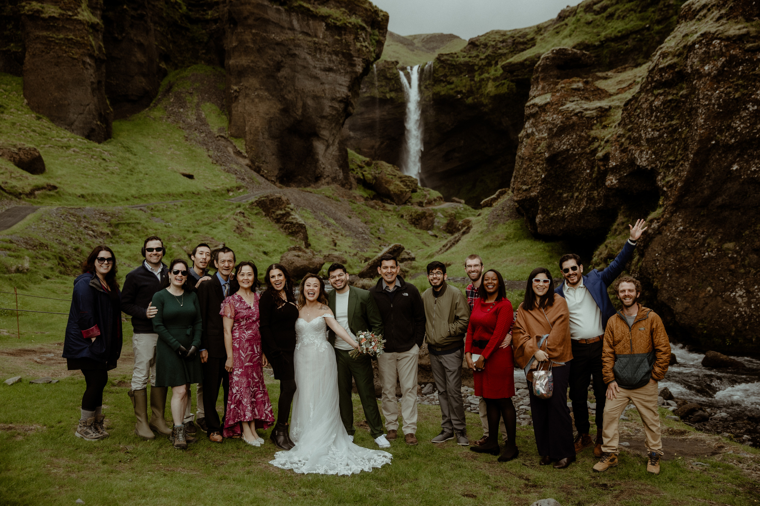Kvernufoss Waterfall Elopement. Iceland elopement photographer & videographer