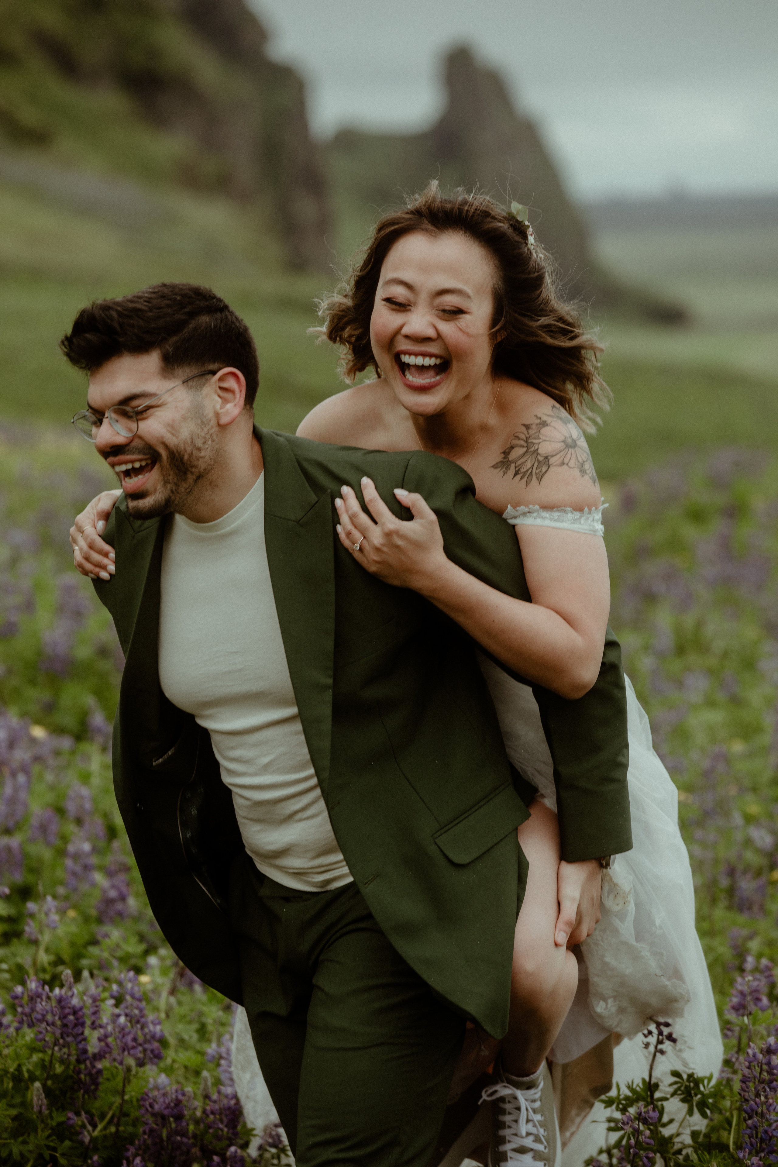 Kvernufoss Waterfall Elopement. Iceland elopement photographer & videographer