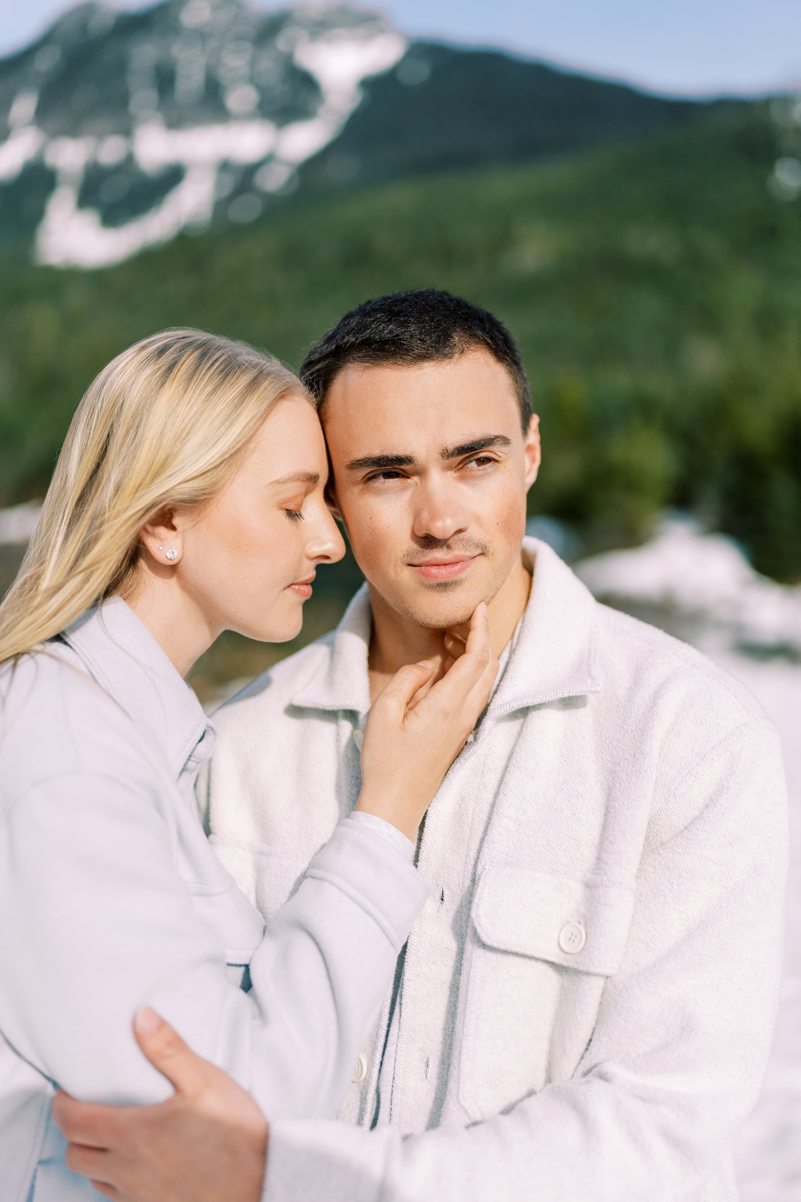 Engagement photo shoot Caitlyn & Riley / April 2024. Gold Creek Pond, WA. EVAN ARISTOV WEDDING PHOTOGRAPHY — Seattle Wedding Photographer