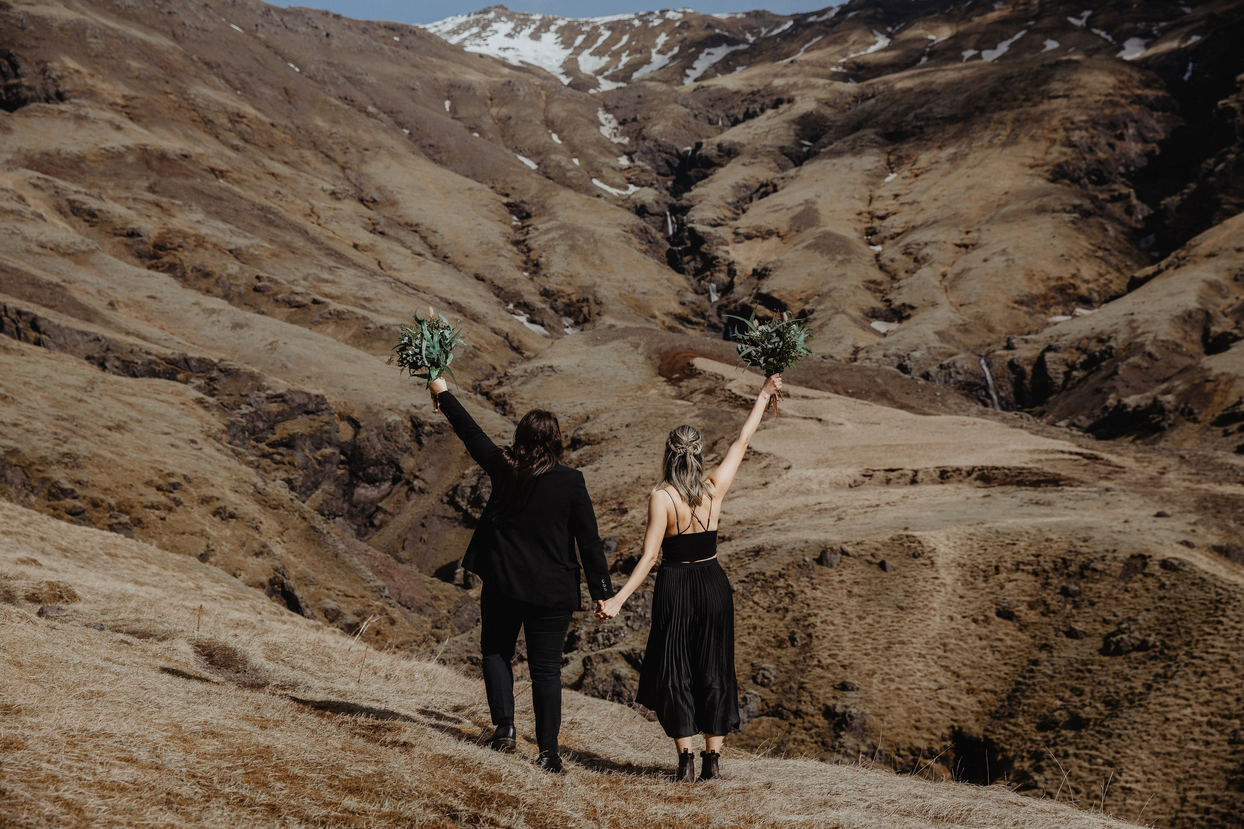 Same Sex Wedding at Iceland Black Sand Beach. Iceland elopement photographer & videographer