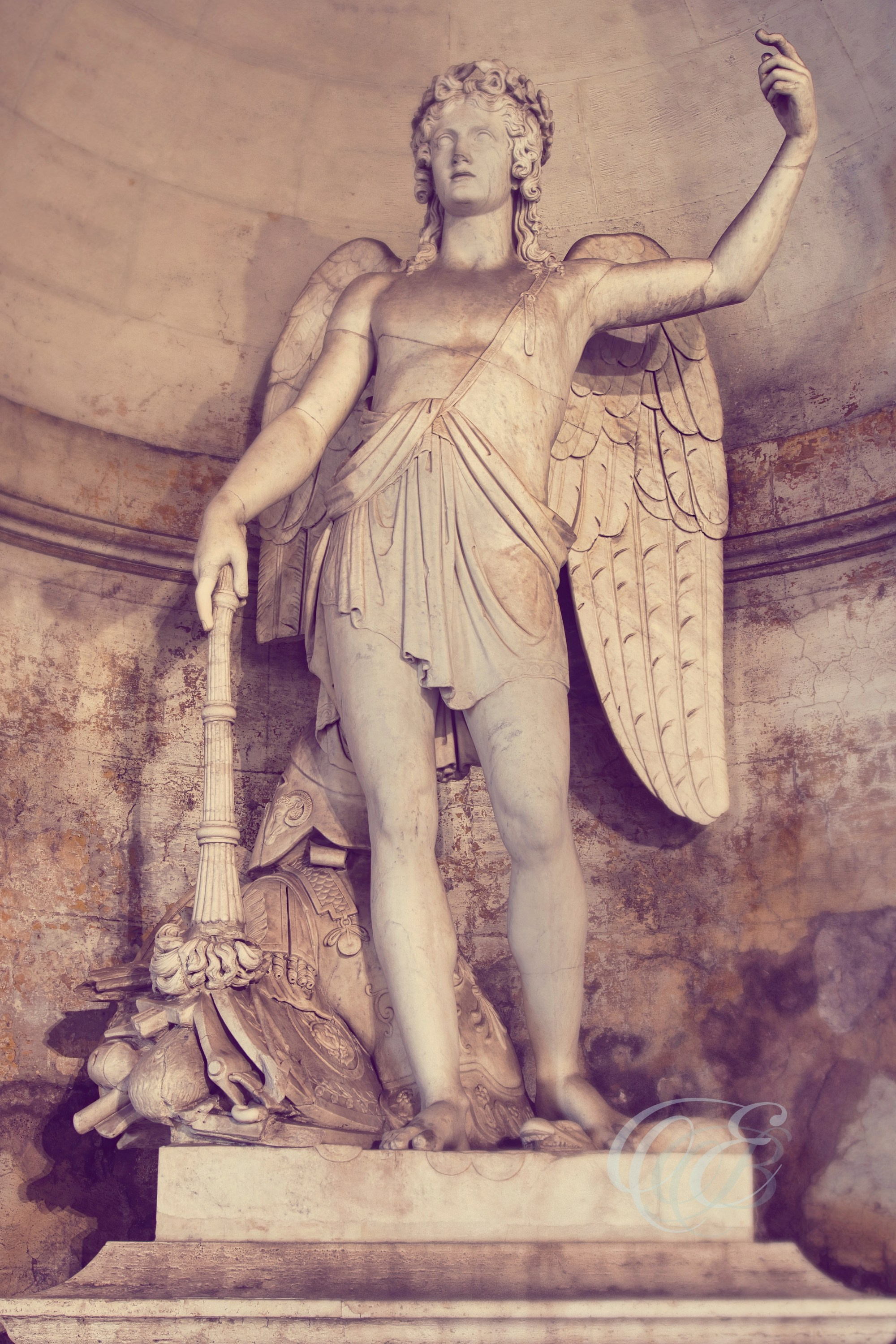 Rome Italy – Piazza del Popolo Angel Sculpture graceful – Eduardo Bartoli Fine Art Photography – Graceful angel sculpture overlooking Piazza del Popolo from Pincian Hill in Rome, Italy, captured by Eduardo Bartoli.
